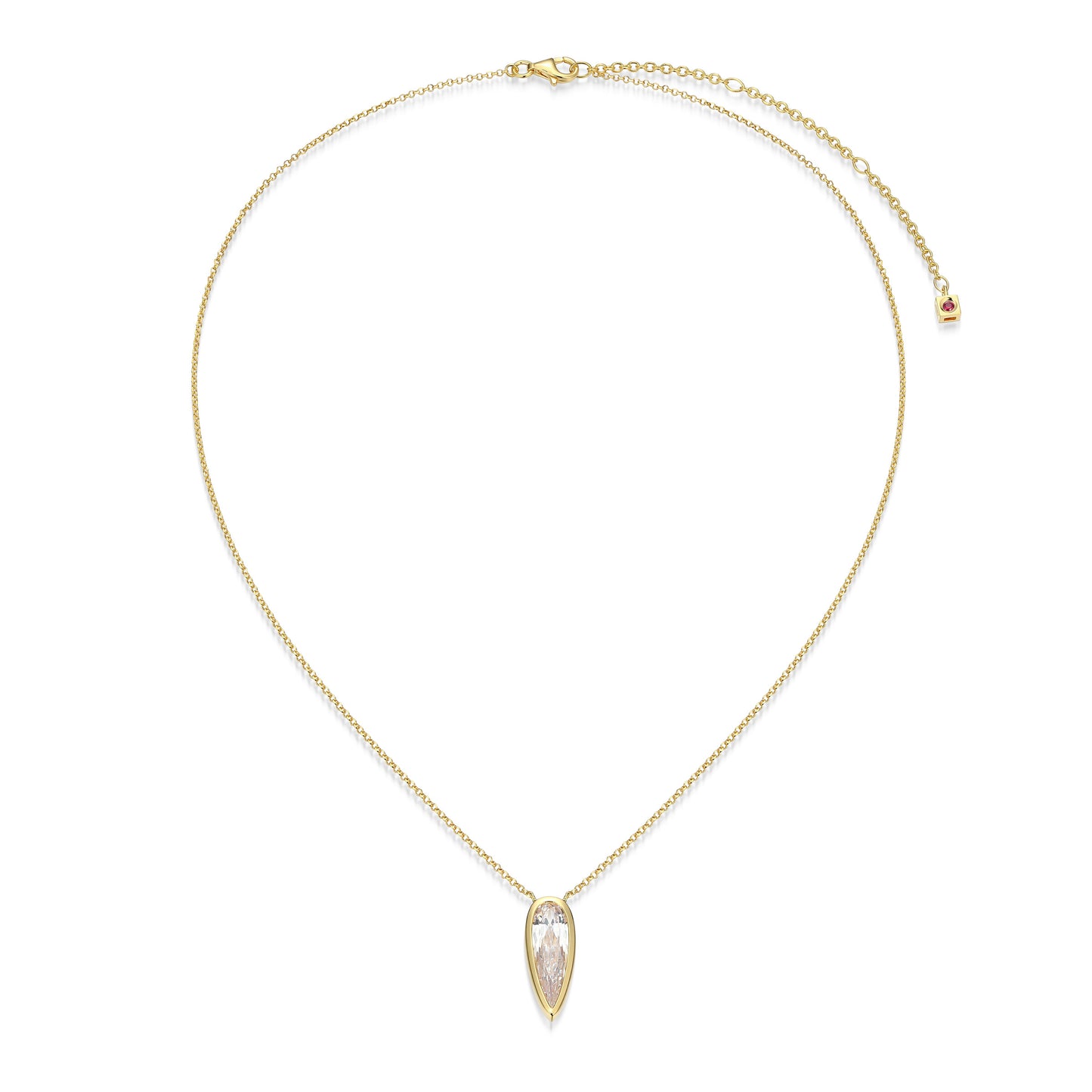 LN0291 - Lustre Inverted Pear Necklace | elle