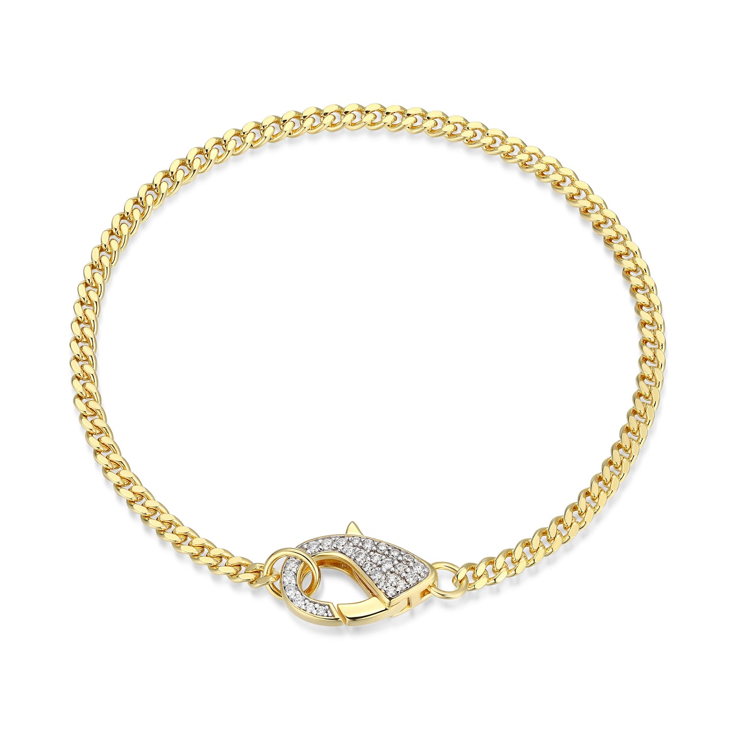 MB0108 - Pave Clasp Lab-Created Diamond Bracelet | Monte Luna