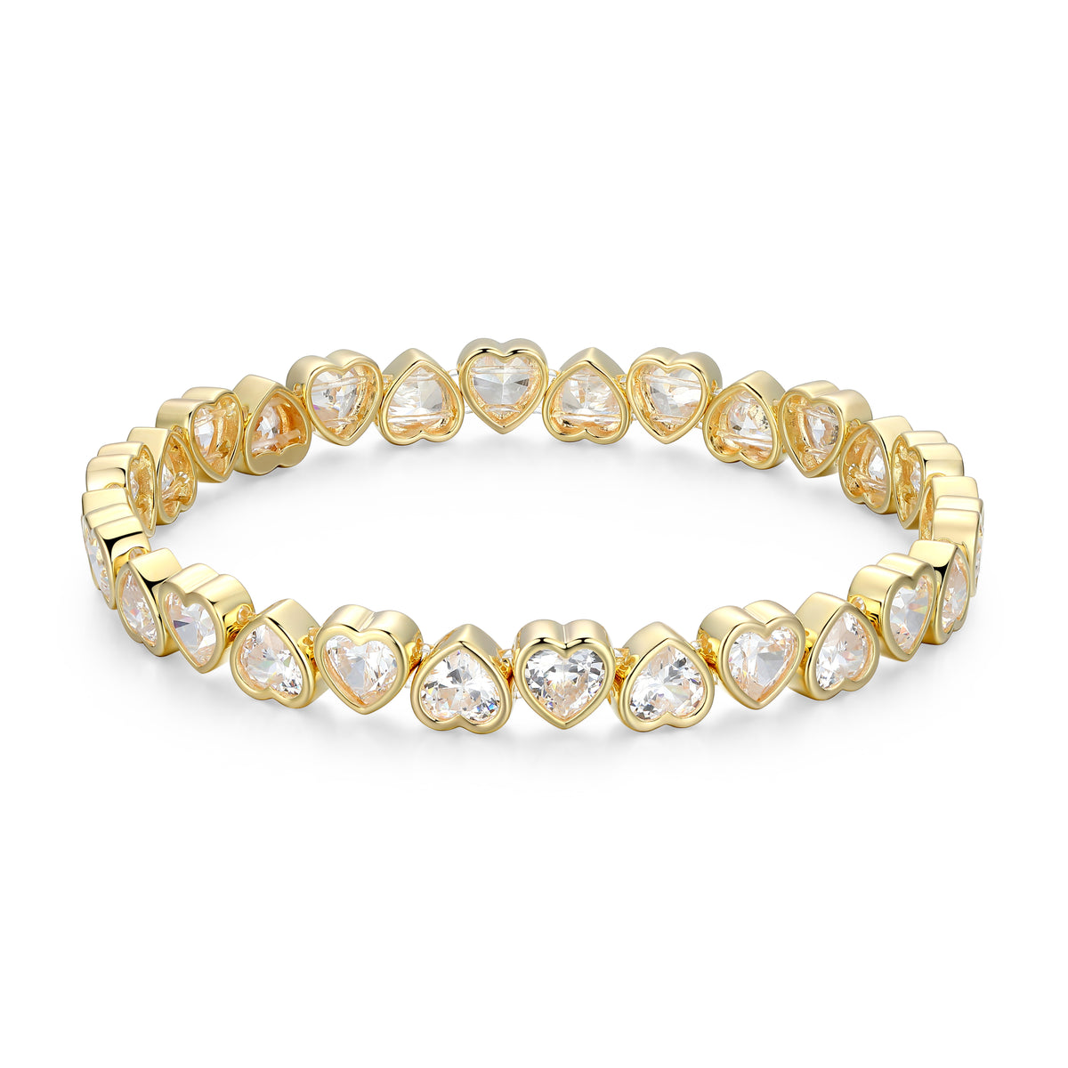 RB0200Y - Heart CZ Stretch Bracelet | reign