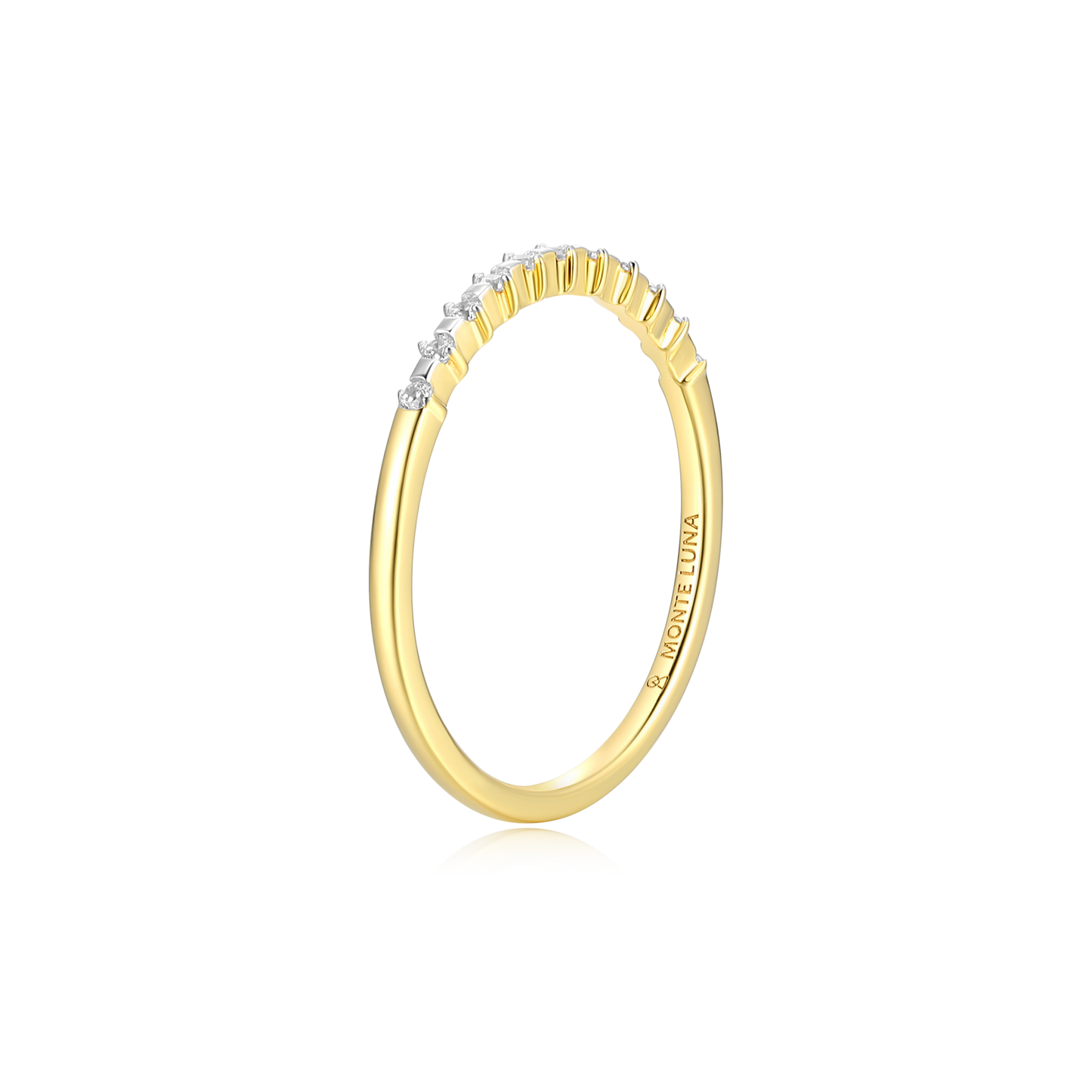 Lab-Created Diamond Stackable Ring in 14K Yellow Gold-Plated Sterling Silver | M by Monte Luna