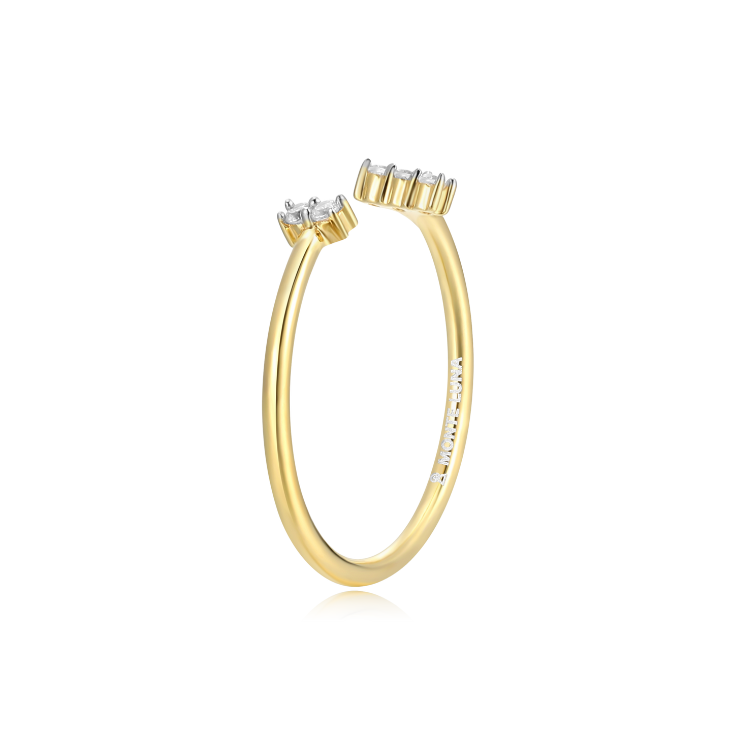 Wide Parallel Open Ring in 14K Yellow Gold-Plated Sterling Silver | M by Monte Luna