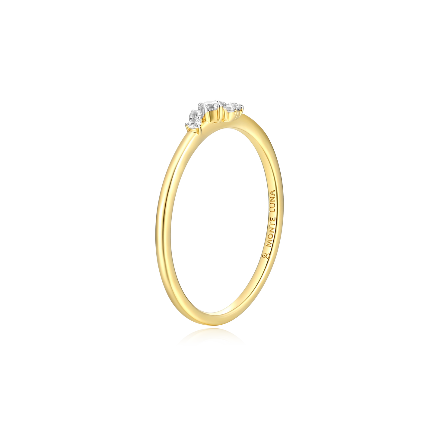 Scattered Lab-Created Diamond Stackable Ring in 14K Yellow Gold-Plated Sterling Silver | M by Monte Luna