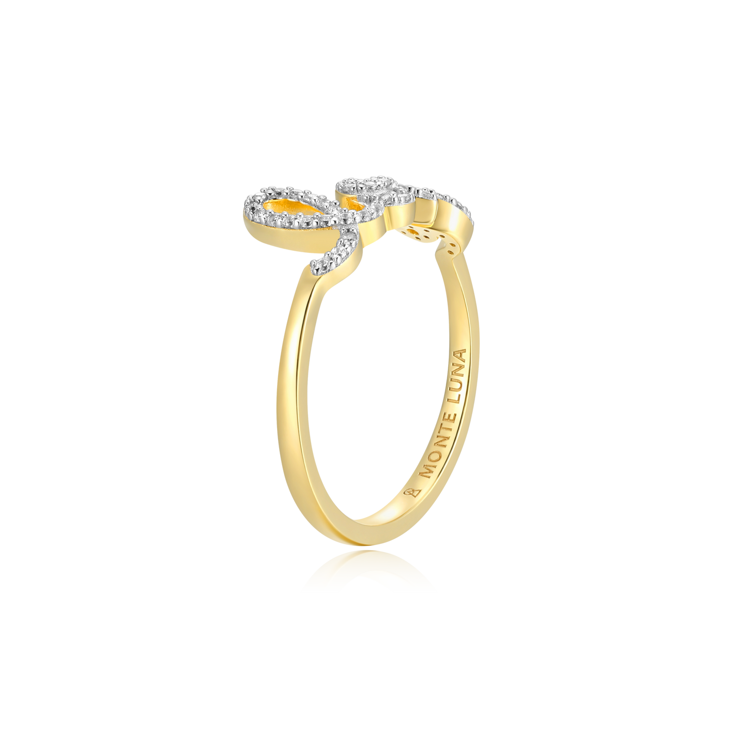 Love Statement Ring in 14K Yellow Gold-Plated Sterling Silver | M by Monte Luna
