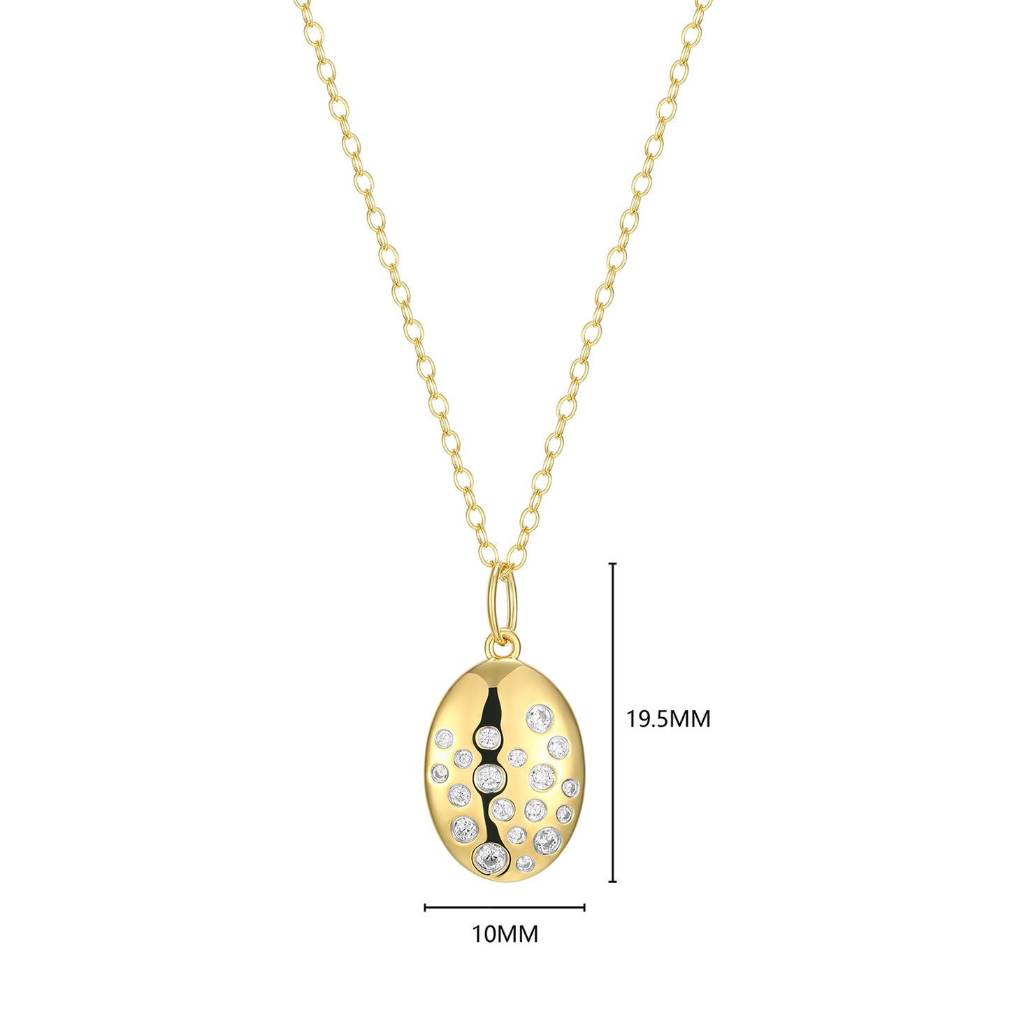 Scattered Medallion Lab-Created Diamond Pendant Necklace in 14K Yellow Gold-Plated Sterling Silver | M by Monte Luna