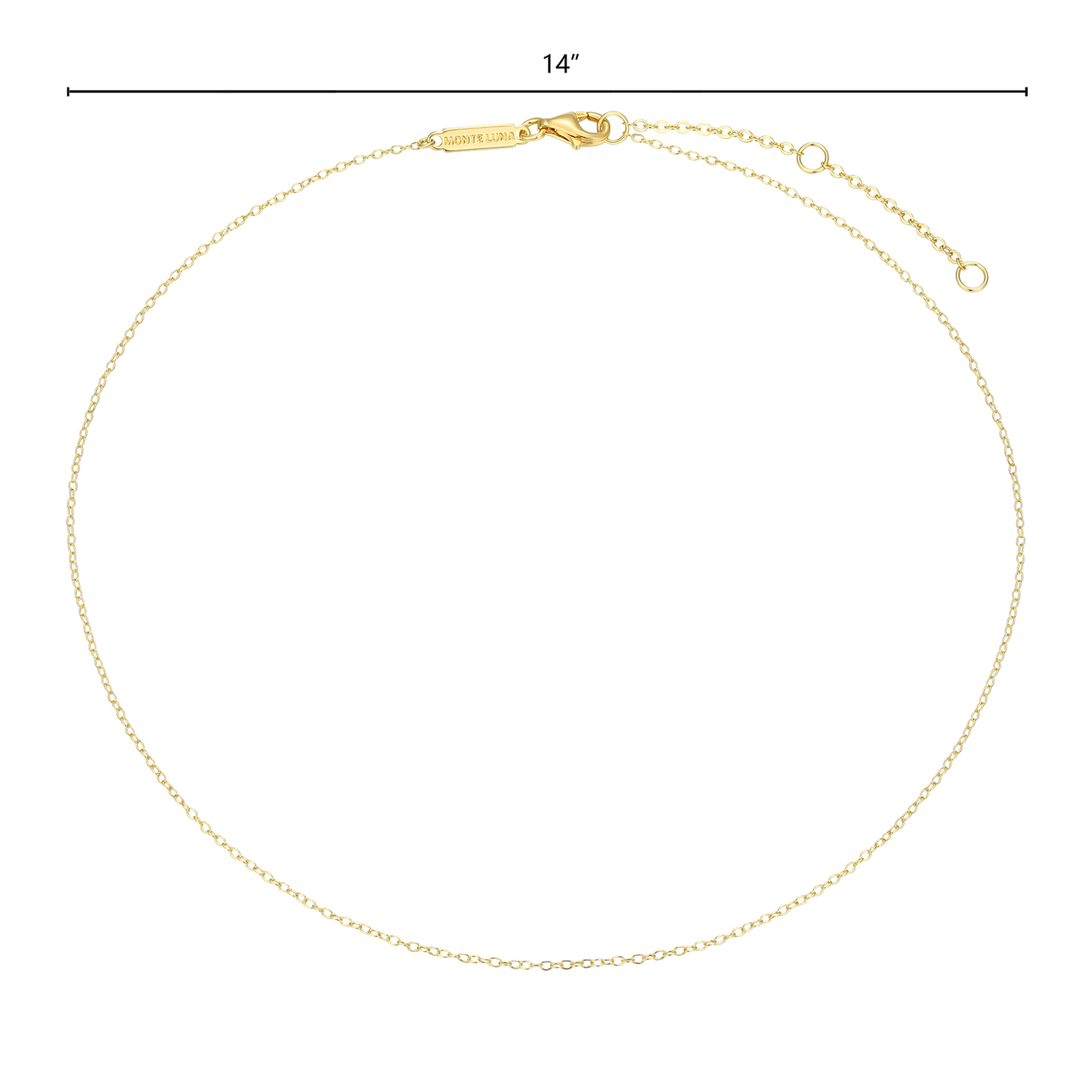 14+2" Cable Chain in 14K Yellow Gold-Plated Sterling Silver | M by Monte Luna