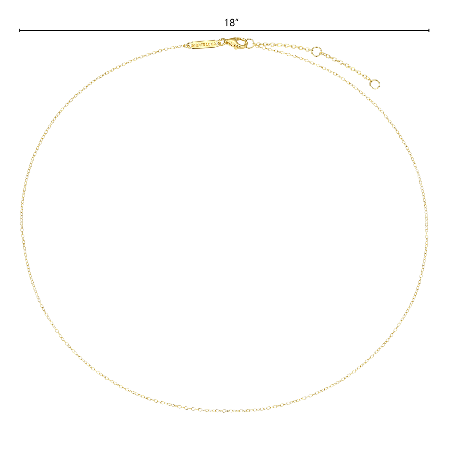 18+2" Cable Chain in 14K Yellow Gold-Plated Sterling Silver | M by Monte Luna