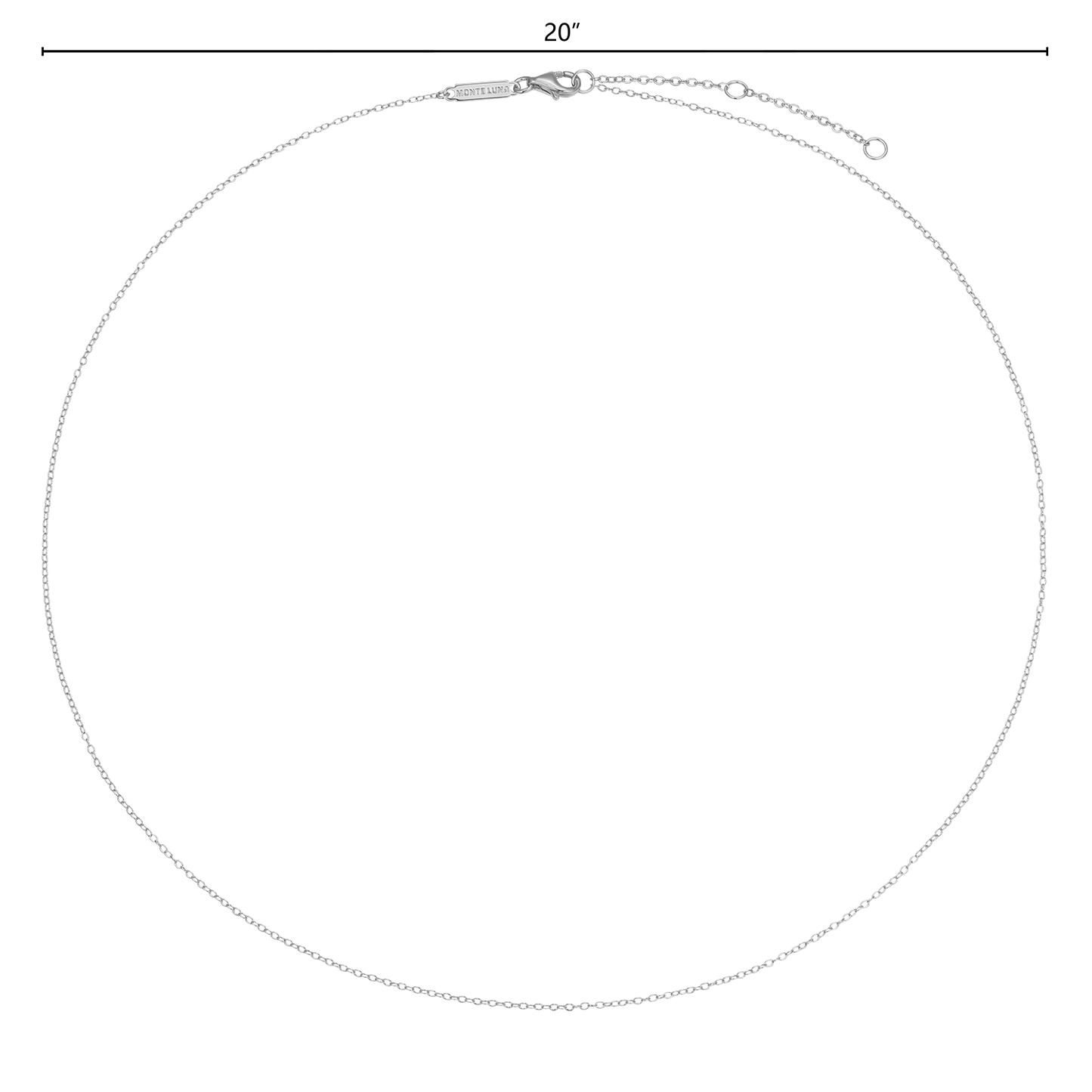 20+2" Cable Chain in Rhodium-Plated Sterling Silver | M by Monte Luna