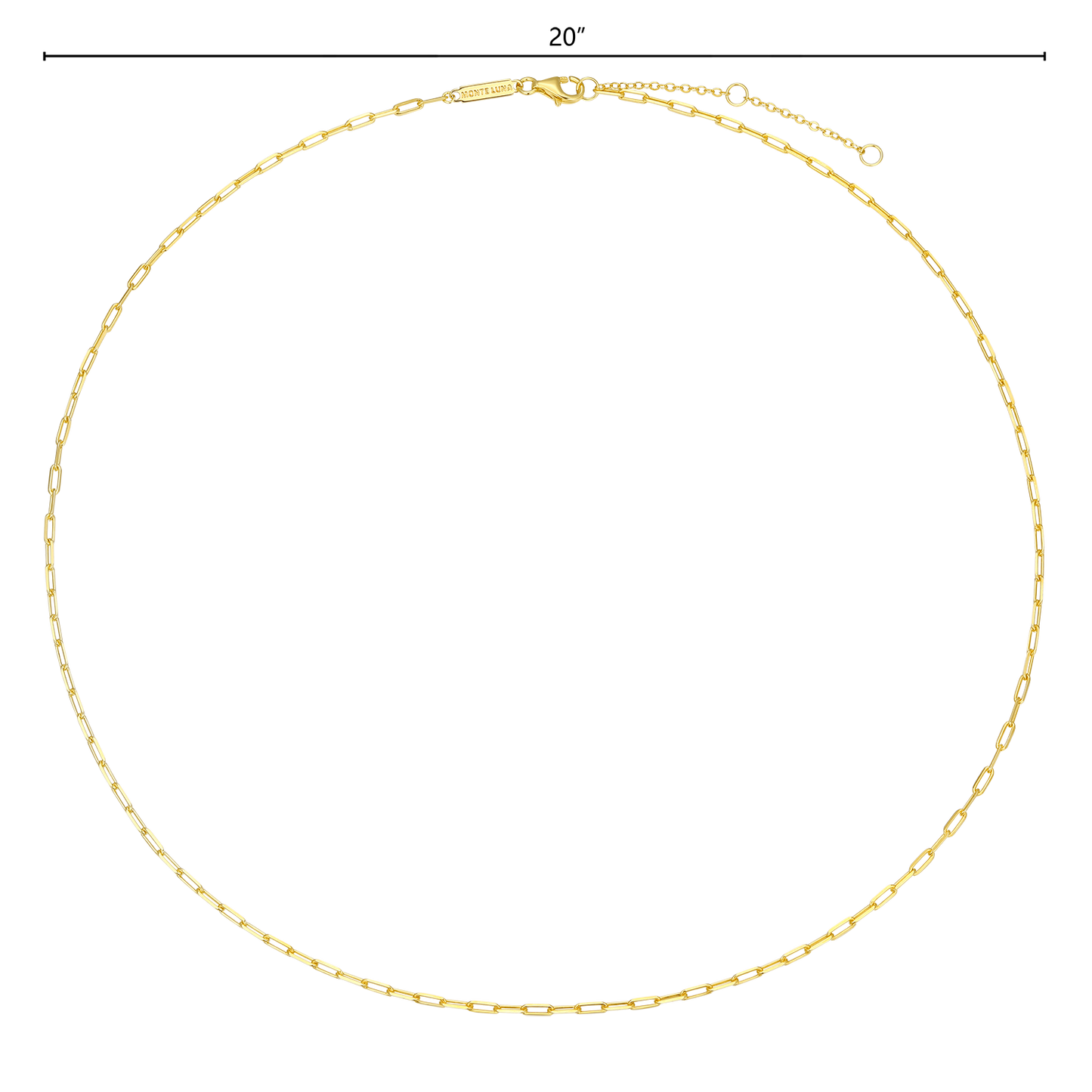20+2" Mini Paperclip Chain in 14K Yellow Gold-Plated Sterling Silver | M by Monte Luna