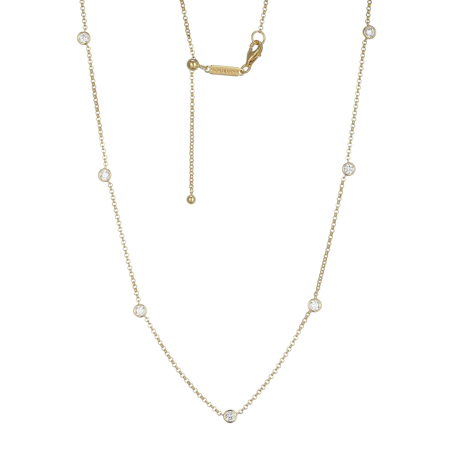 MN0112W - Essentials Medium Station Lab-Created Diamond Necklace | Monte Luna