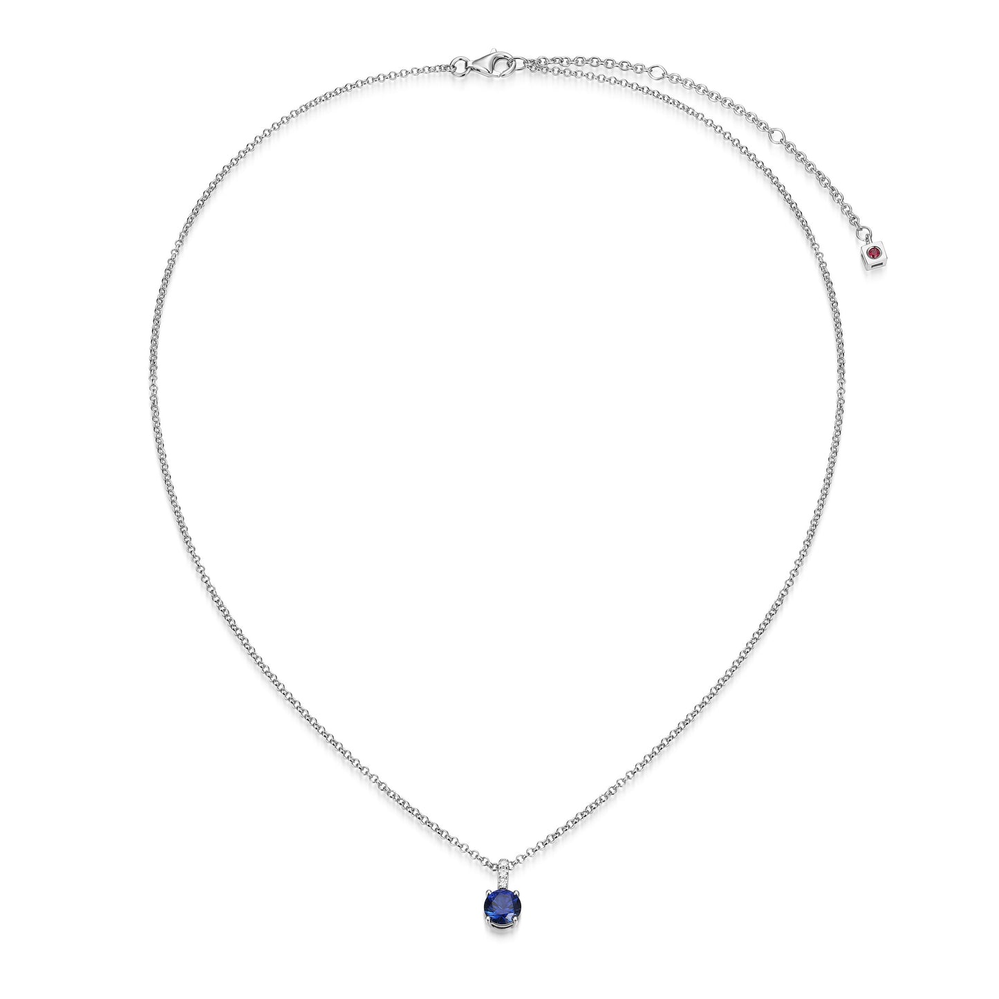 LN0292 - Duchess Created Blue Sapphire Necklace | elle