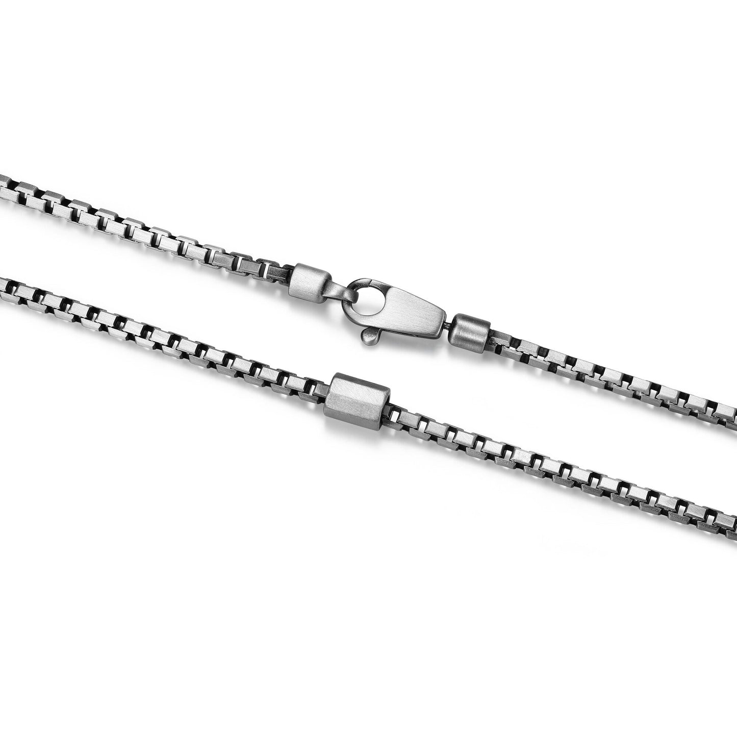 Italian Chain Brushed Gunmetal Box Chain Necklace - 18" - UN27 | ethos