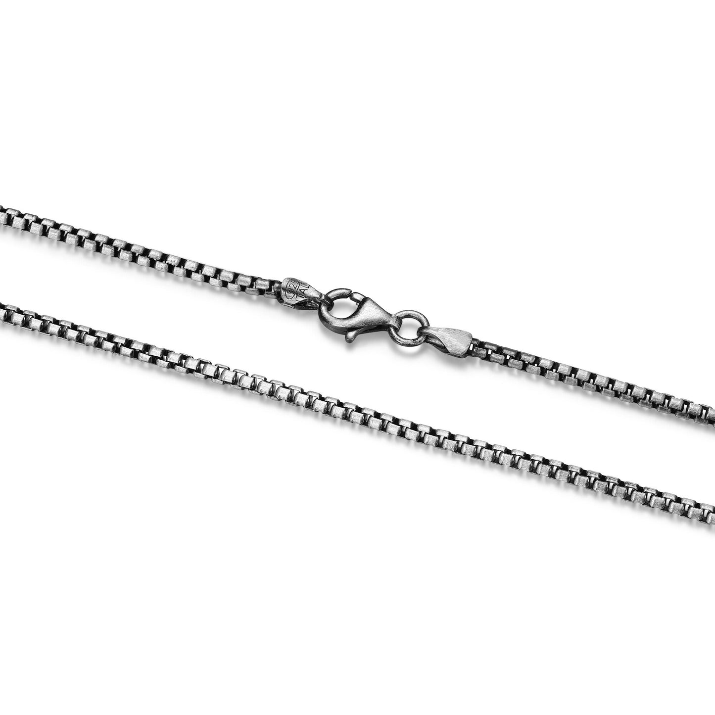 Italian Chain Brushed Gunmetal Round Box Chain Necklace - 20" - UN3920G | ethos