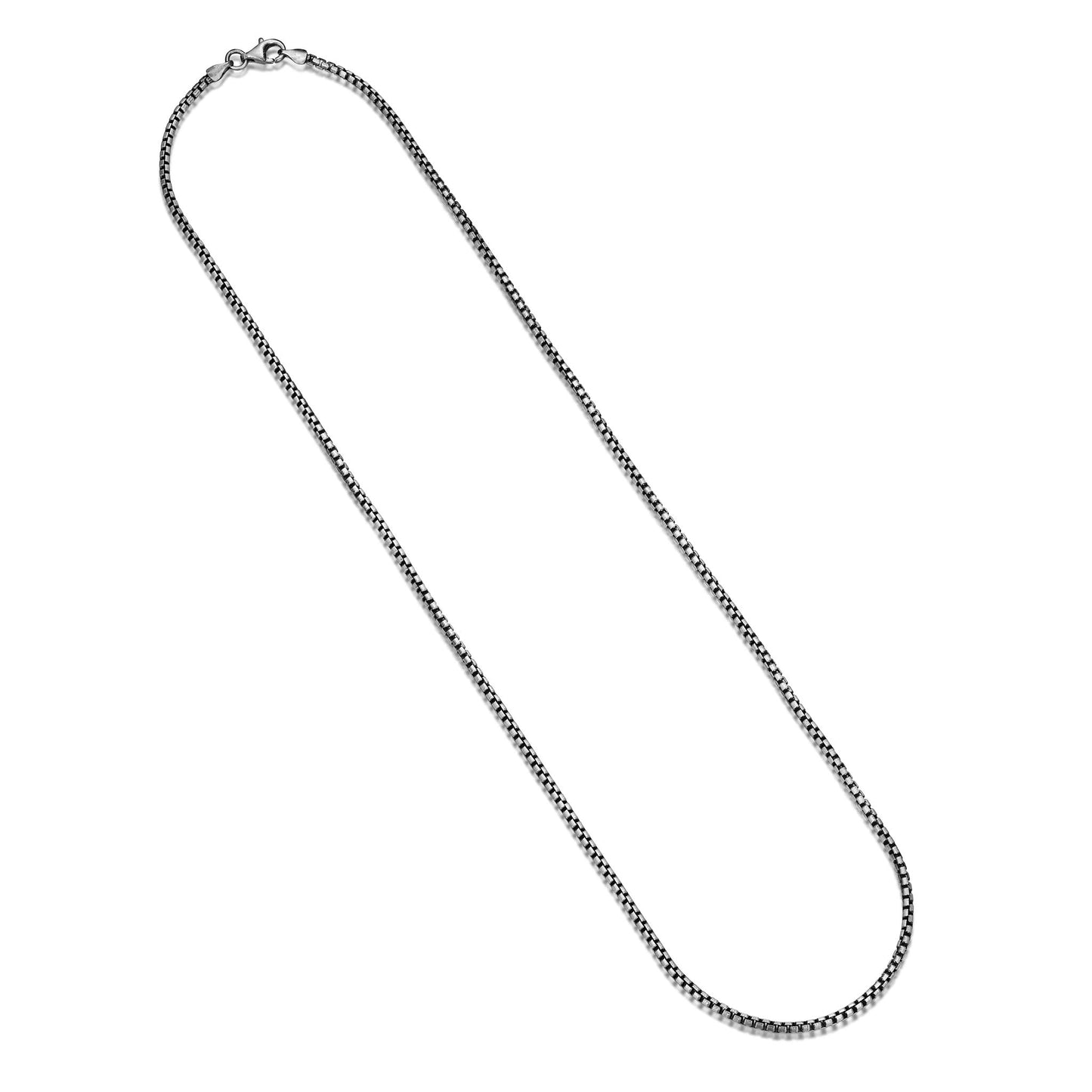 Italian Chain Brushed Gunmetal Round Box Chain Necklace - 24" - UN3924G | ethos