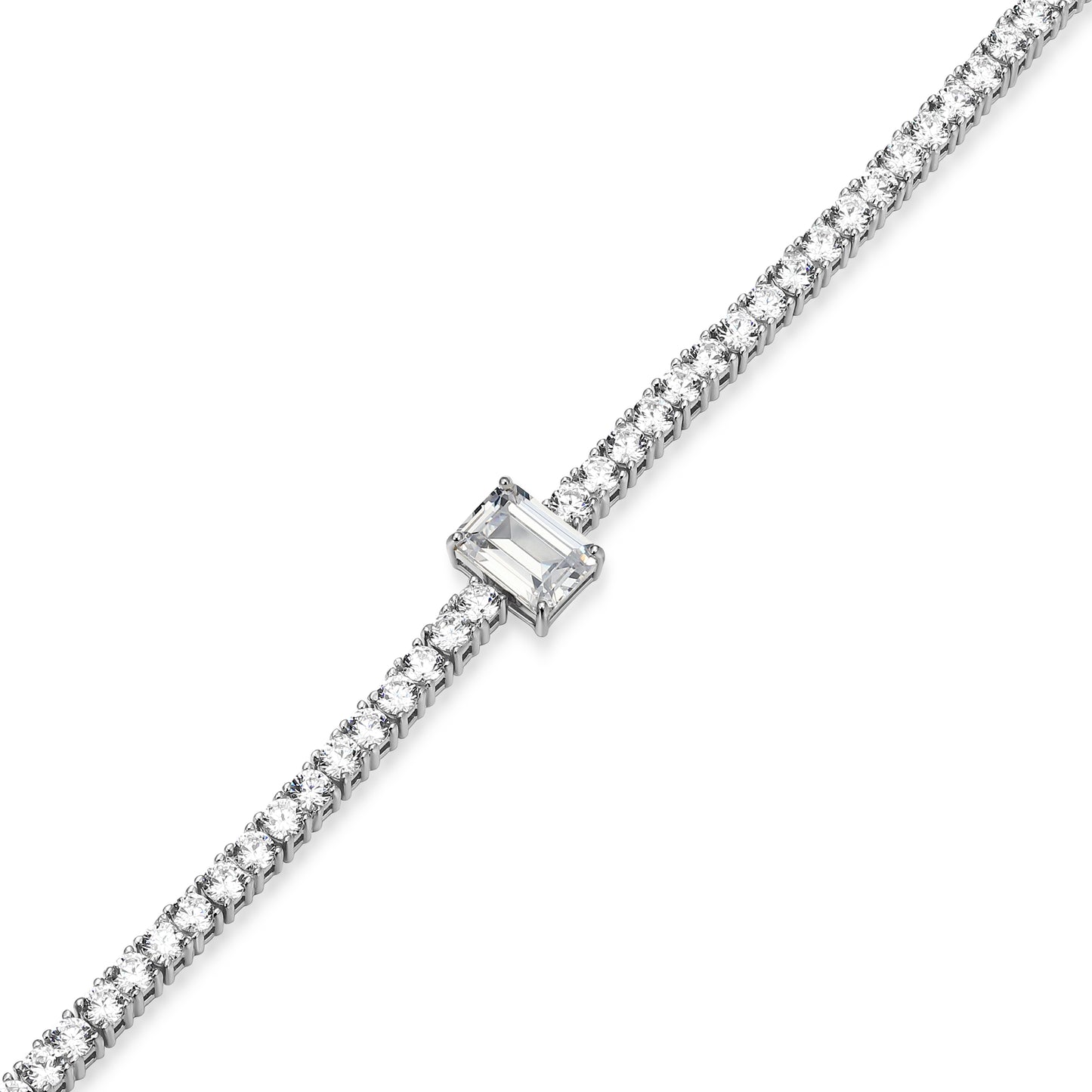 MB0152W - Emerald Solitaire Tennis Bracelet | Monte Luna