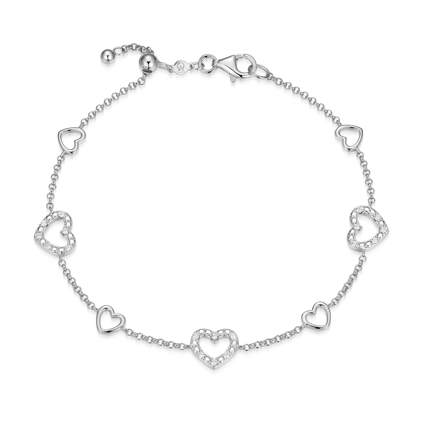 BB0274W - Amoré Station Lab-Created Diamond Bolo Bracelet | m by monte luna