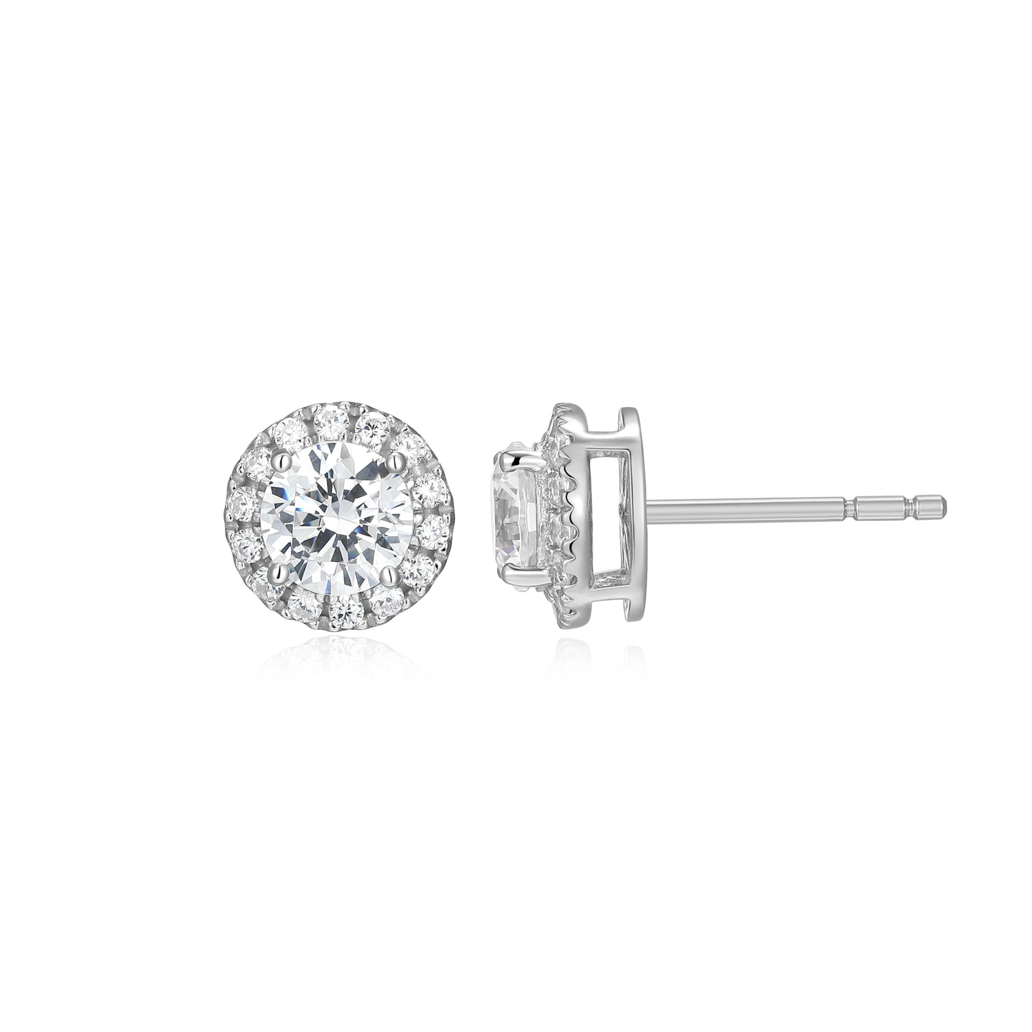 ME0147W - Halo Stud Earrings | Monte Luna