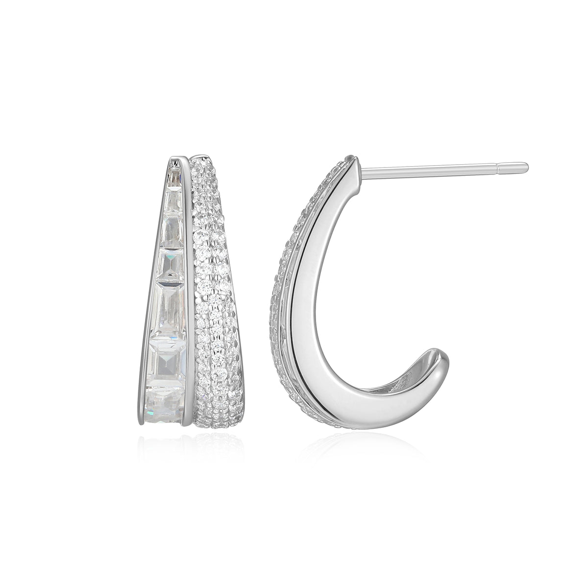CE0223 - Baguette J-Hoop Earrings | Paris 1901