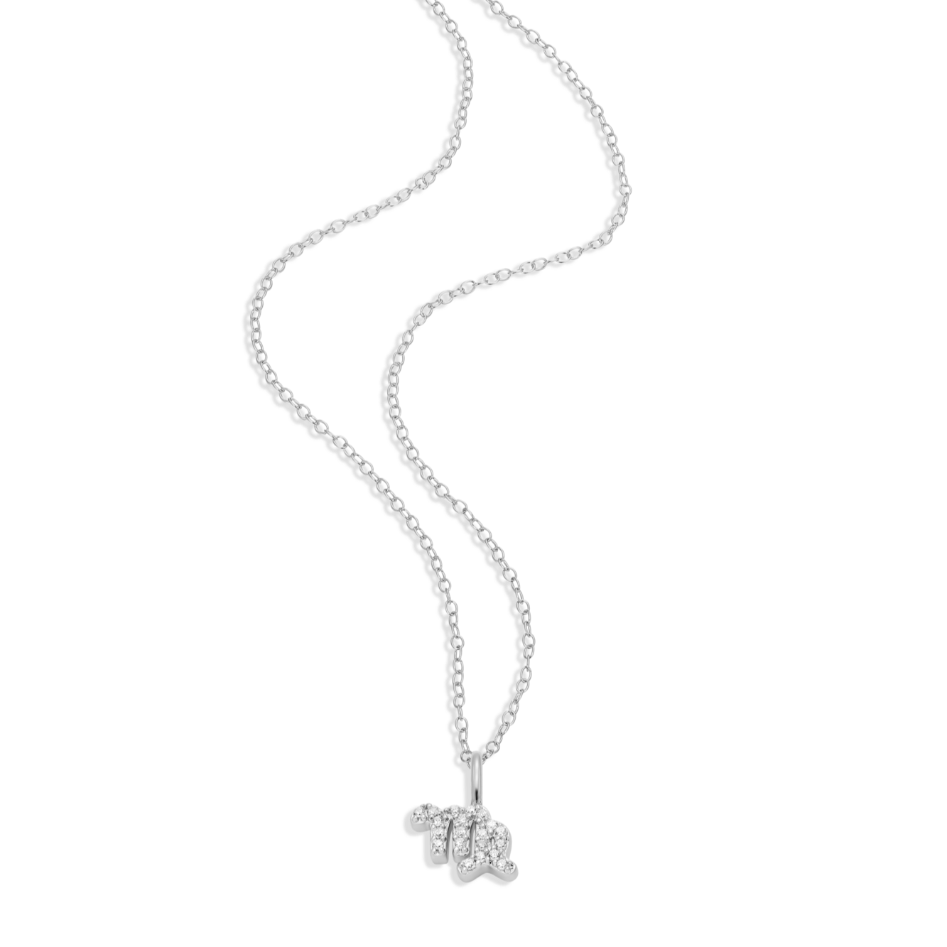 Virgo Constellation Pendant Necklace in Rhodium-Plated Sterling Silver | M by Monte Luna