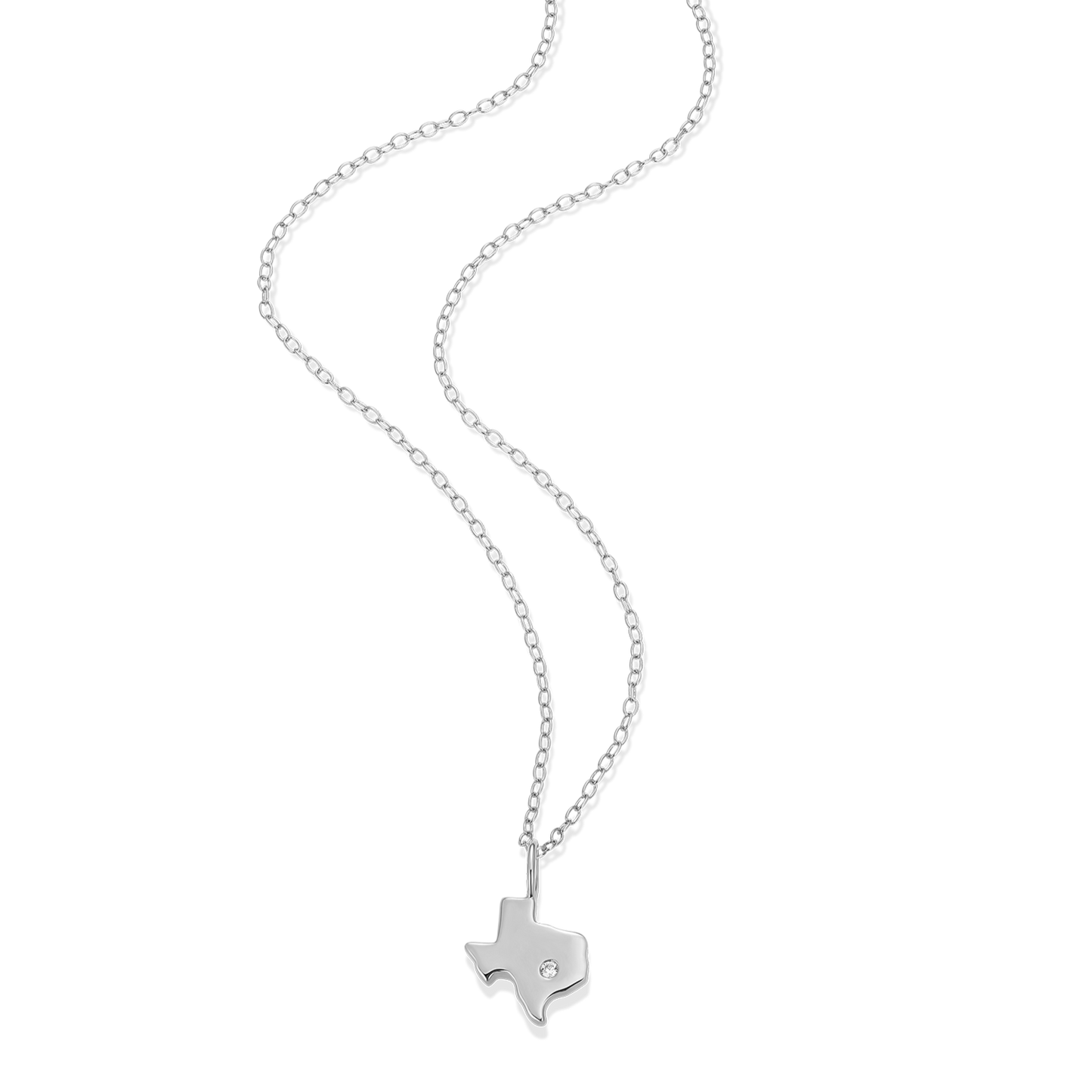 Texas State Lab-Created Diamond Pendant Necklace in Rhodium-Plated Sterling Silver | M by Monte Luna