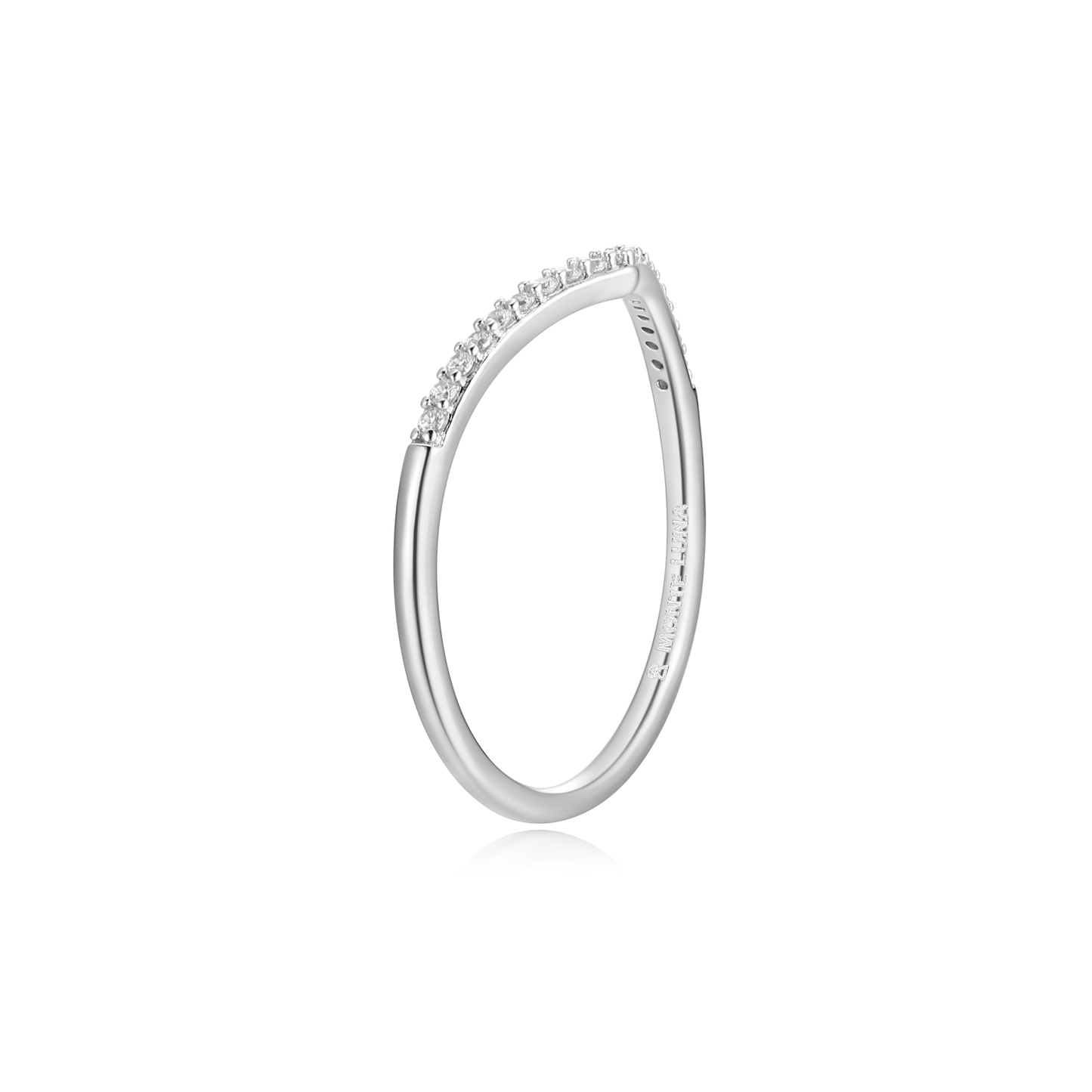 Chevron Stackable Ring in Rhodium-Plated Sterling Silver | M by Monte Luna