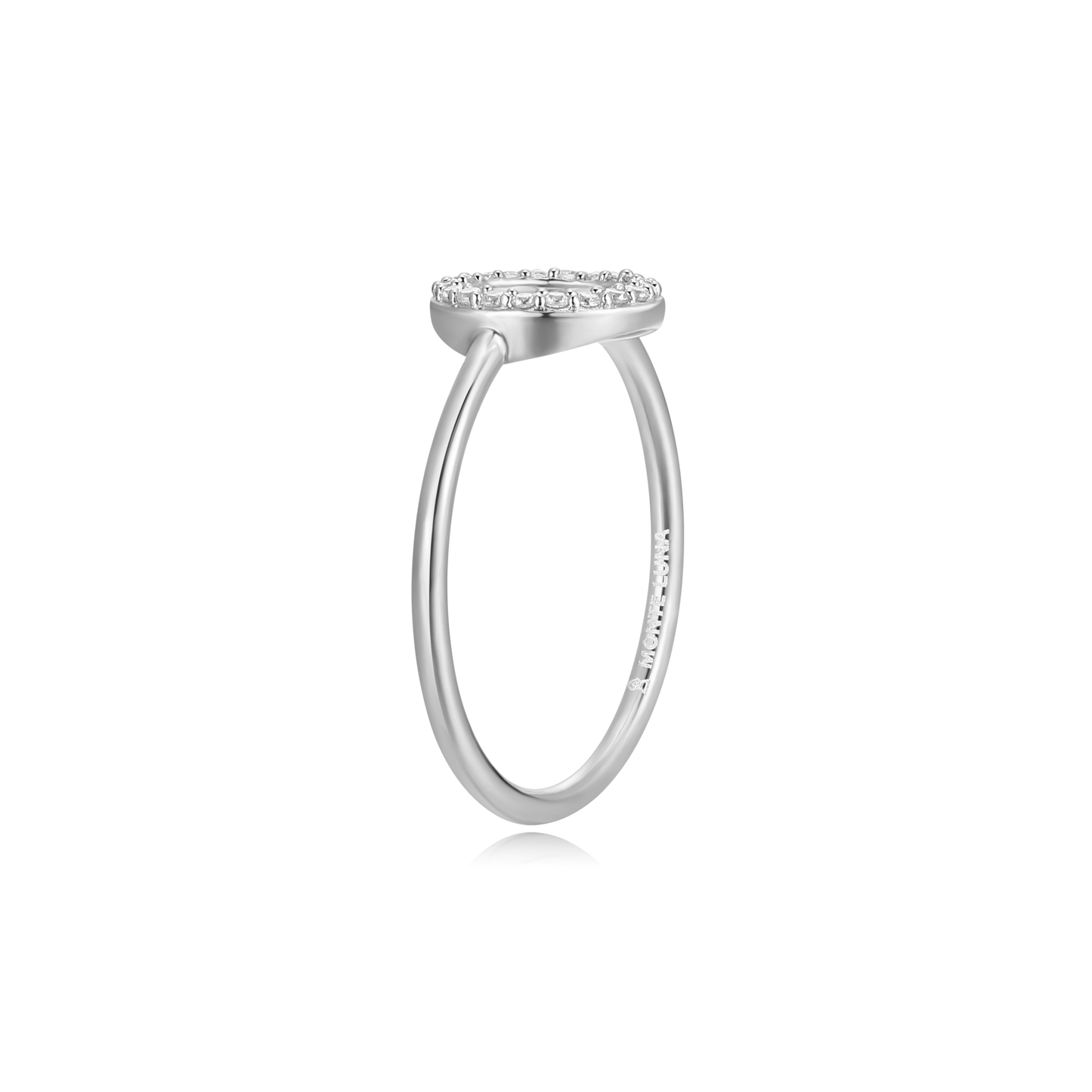 Open Circle Stackable Ring in Rhodium-Plated Sterling Silver | M by Monte Luna
