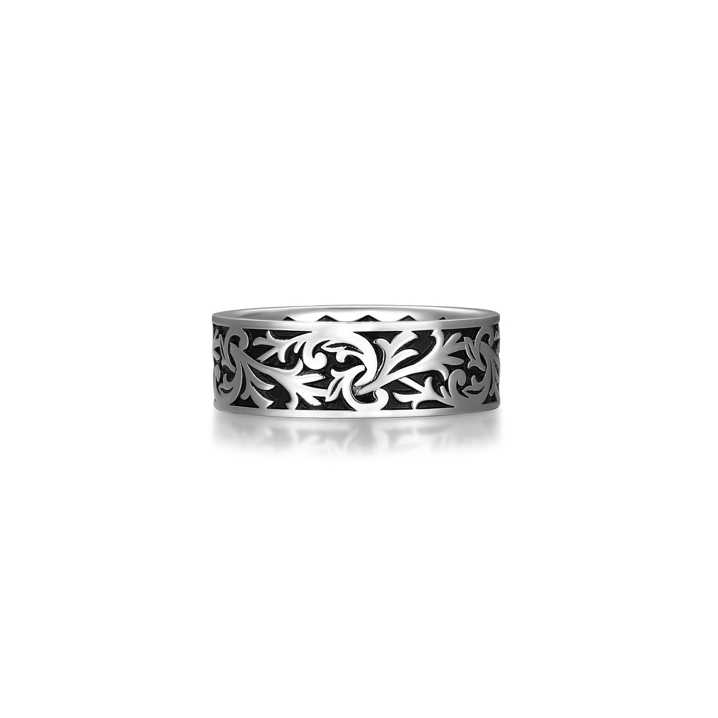 Chisel Eternity Band Ring in Rhodium-Plated Sterling Silver | ethos