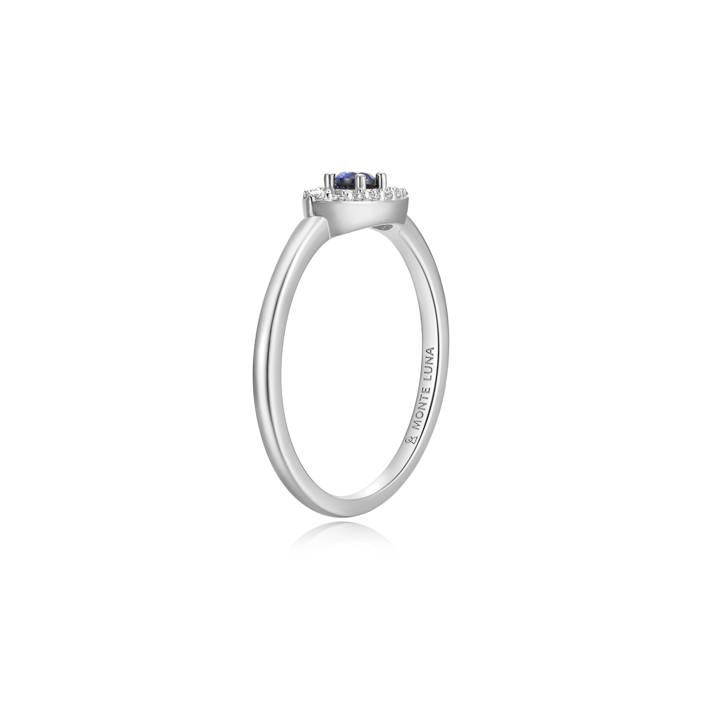 Evil Eye Statement Ring in Rhodium-Plated Sterling Silver | M by Monte Luna