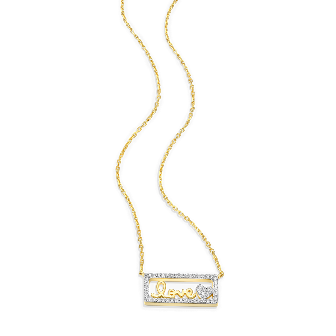 Framed Love Necklace in 14K Yellow Gold-Plated Sterling Silver | M by Monte Luna