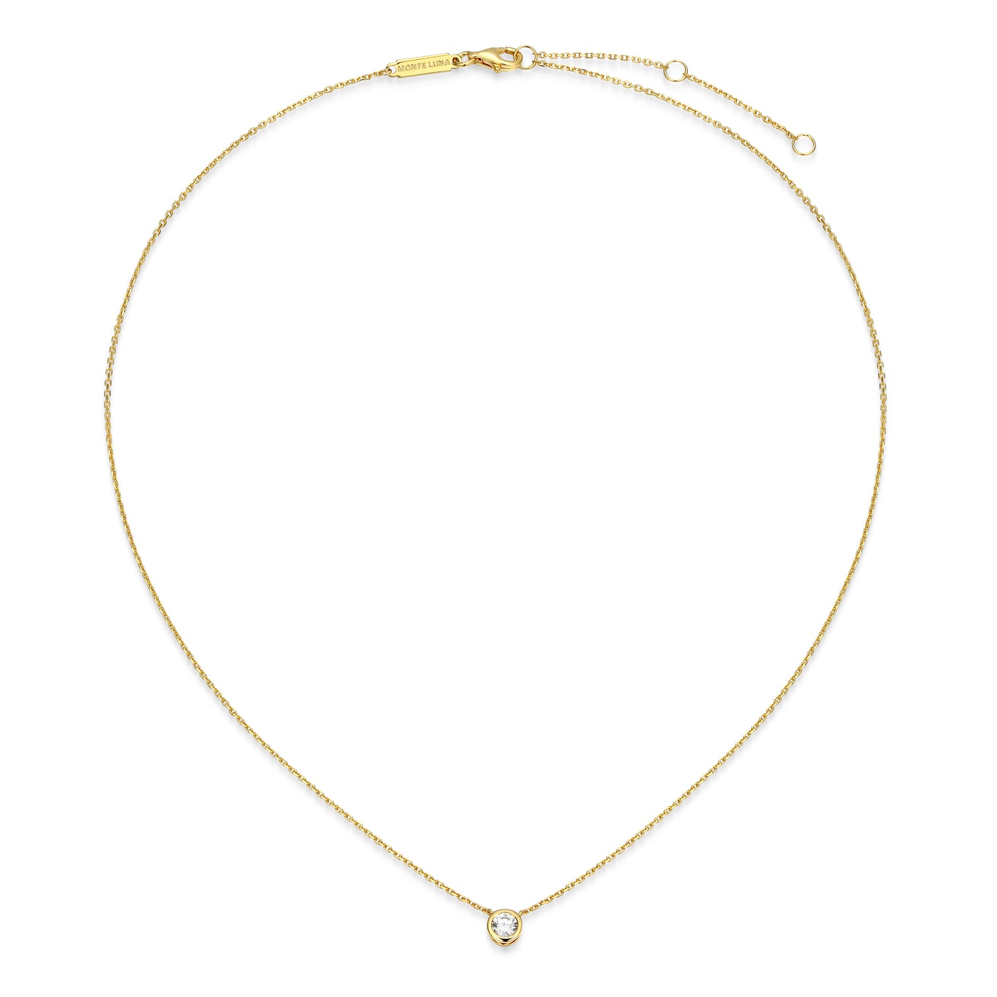 MN0143Y - Bezel Solitaire 1/4 CT Necklace | Monte Luna