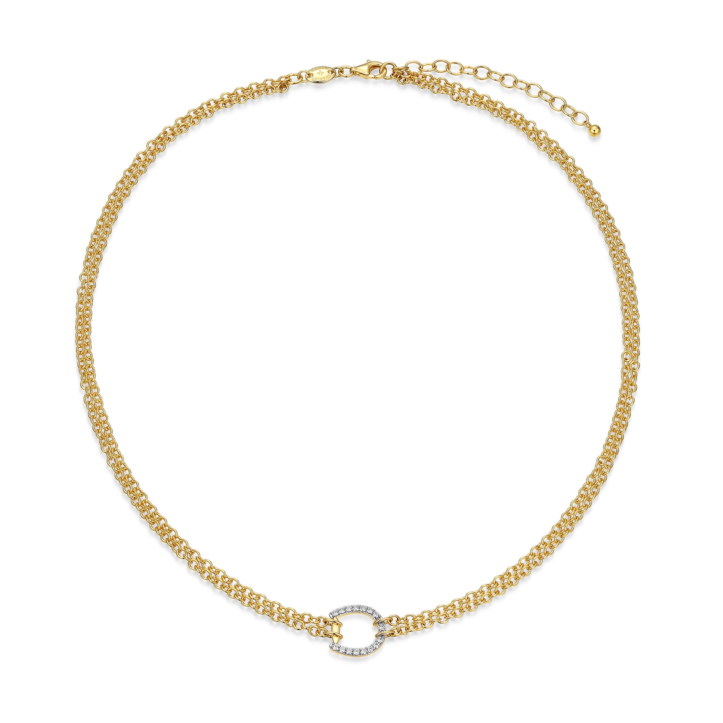 CN0214- Bold Equestra Double-Chain Necklace | charles garnier