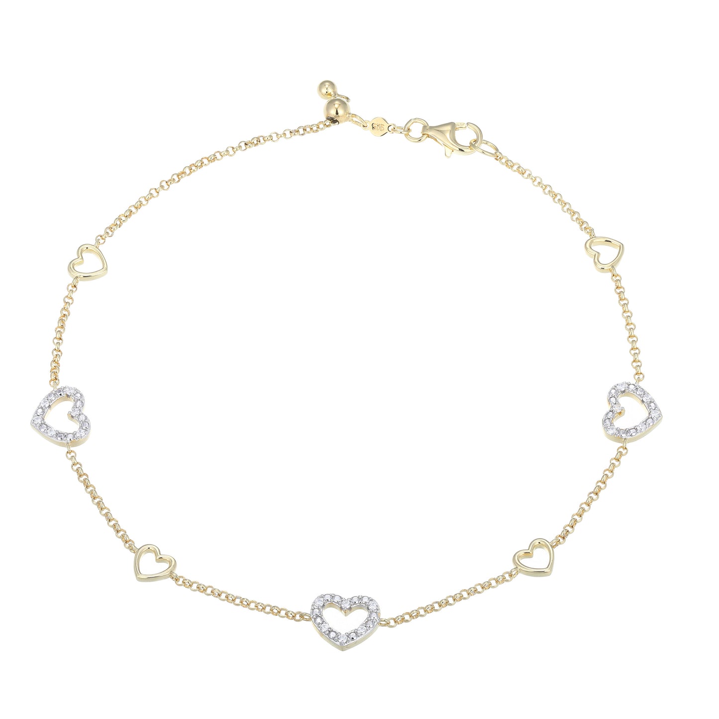 BA0274Y - Amoré Station Lab-Created Diamond Bolo Anklet | m by monte luna