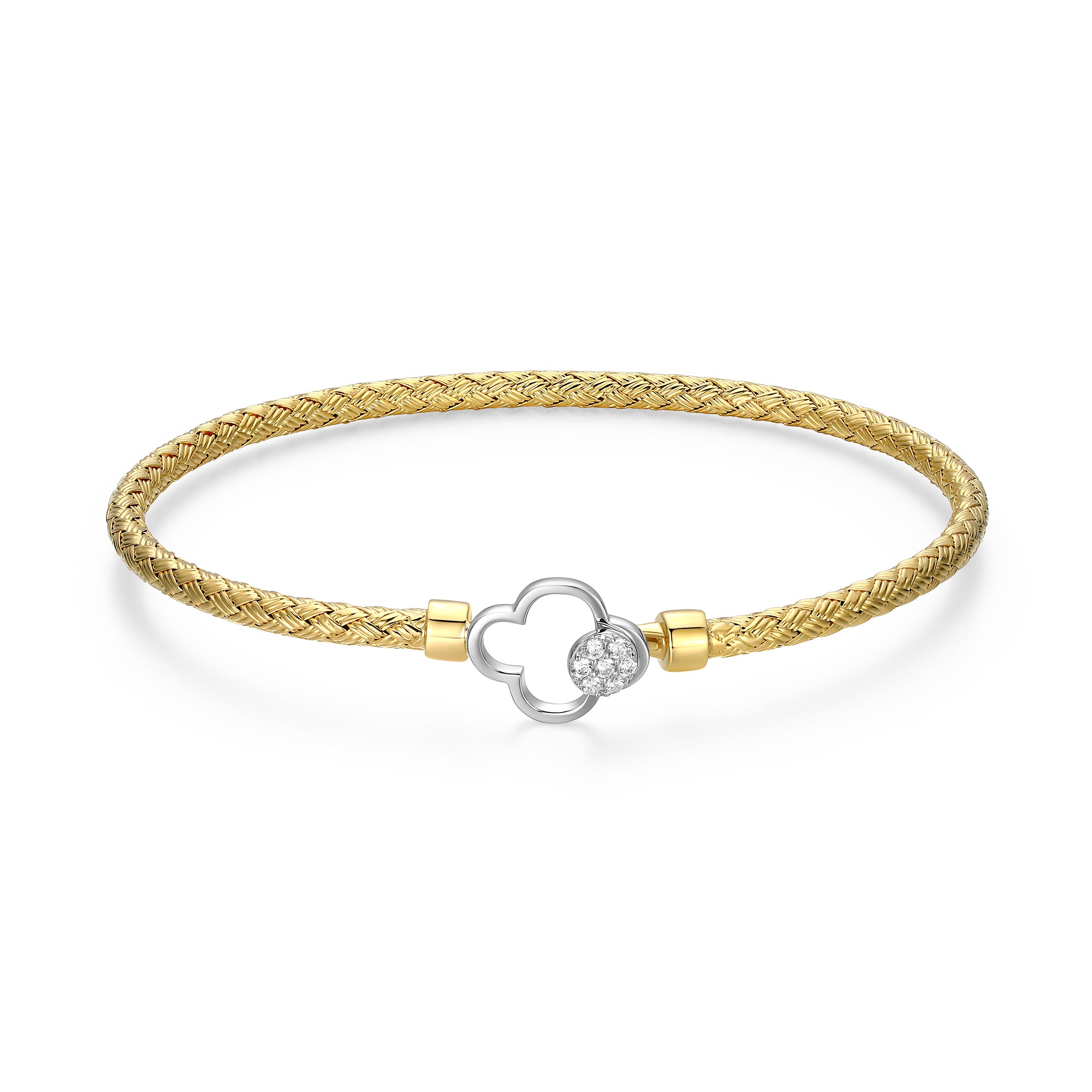 CB0202 - Two-Tone Clover Original Mesh Bangle | Charles Garnier
