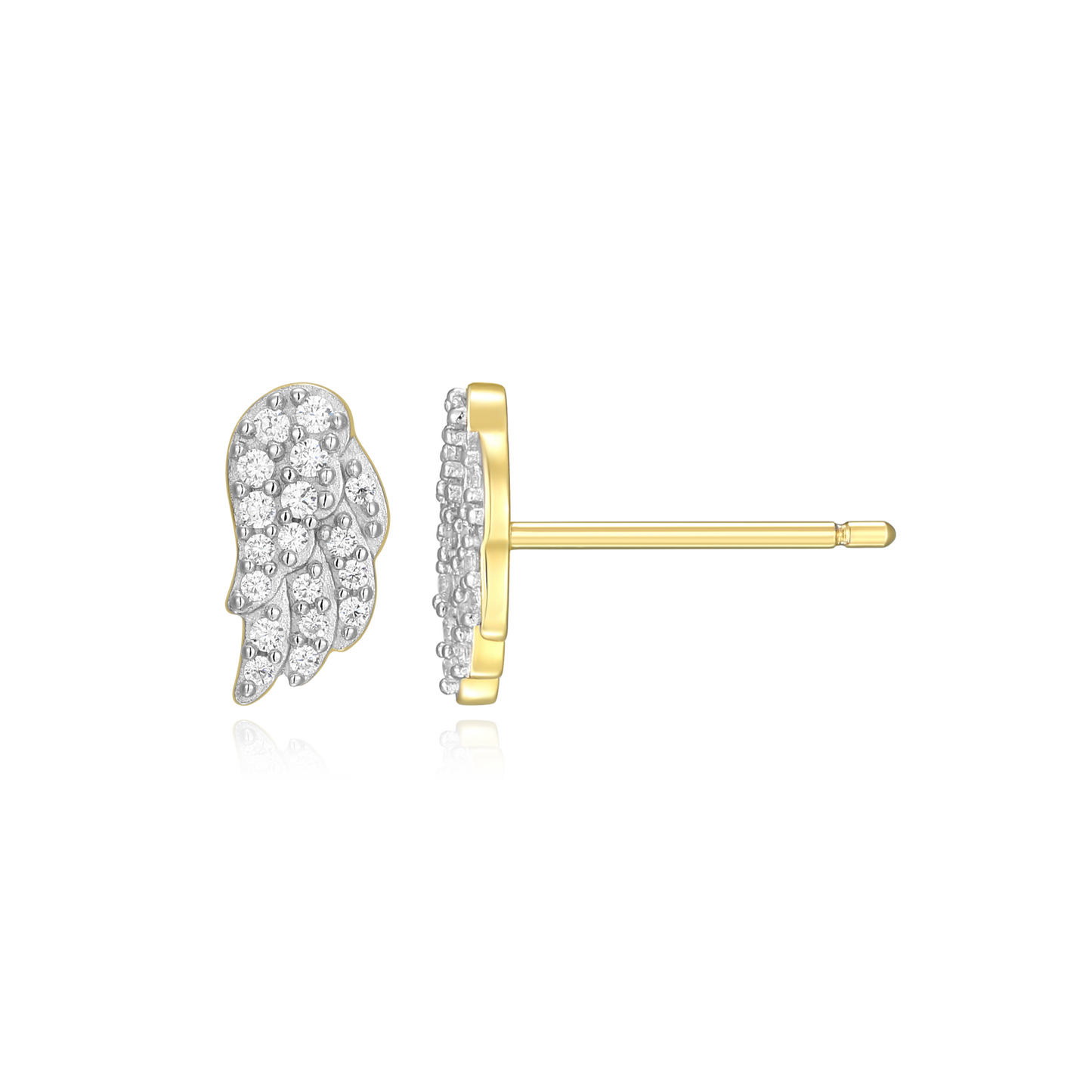 Wing Stud Earrings in 14K Yellow Gold-Plated Sterling Silver | M by Monte Luna