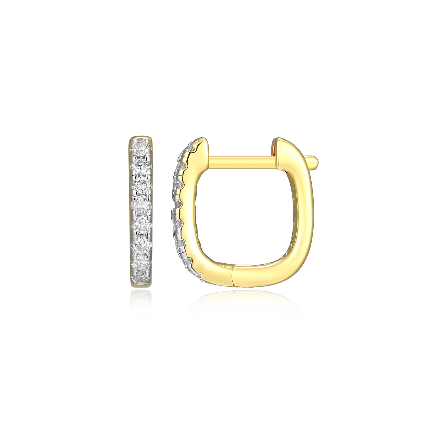 Cushion Hoop Earrings in 14K Yellow Gold-Plated Sterling Silver | M by Monte Luna