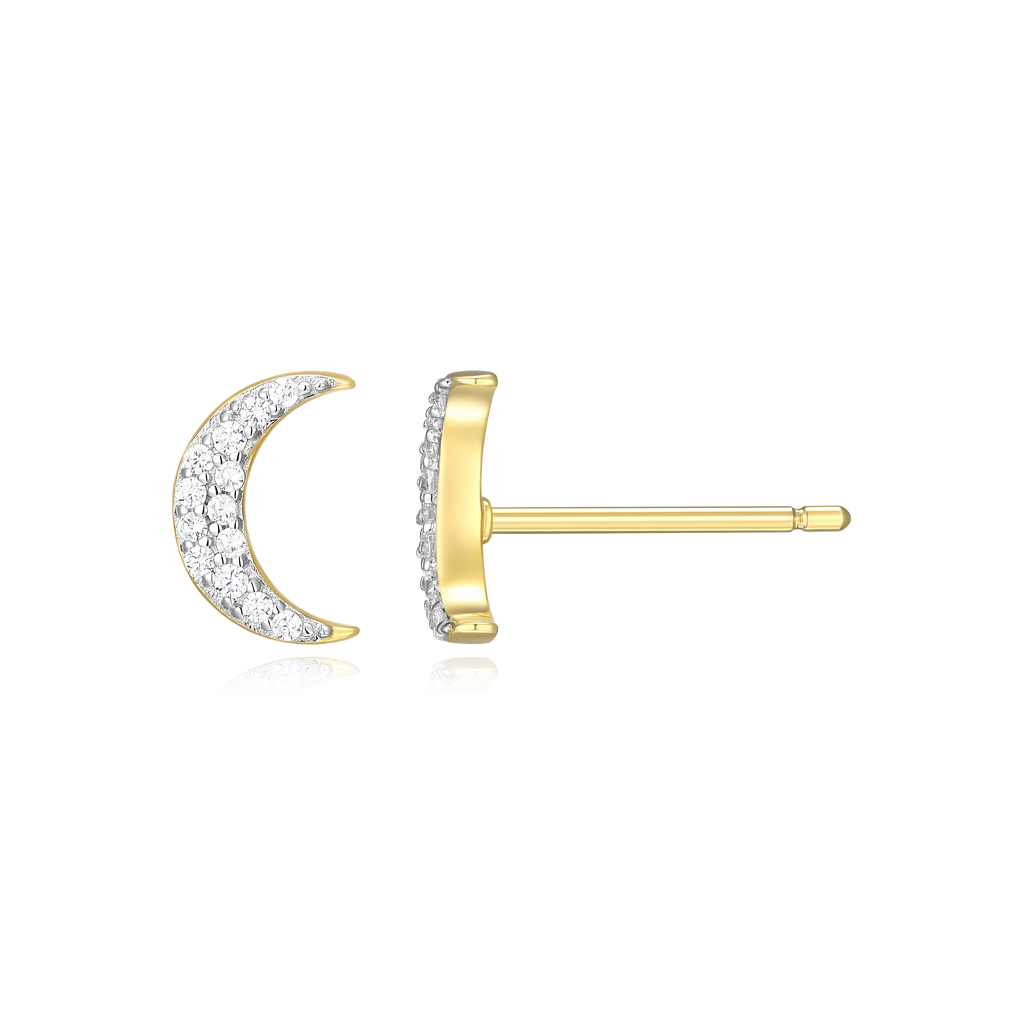 Crescent Stud Earrings in 14K Yellow Gold-Plated Sterling Silver | M by Monte Luna