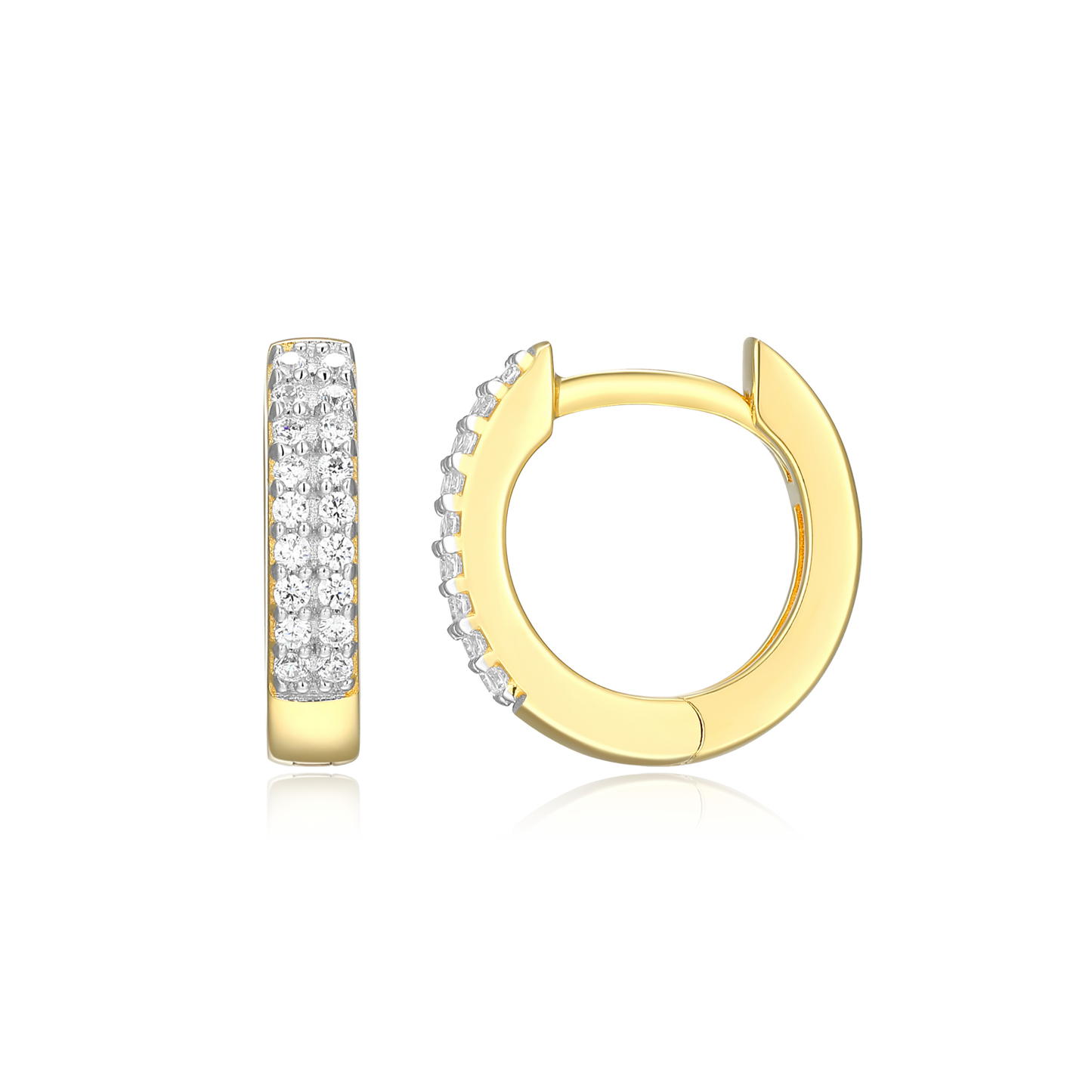 Double Row Hoop Earrings in 14K Yellow Gold-Plated Sterling Silver | M by Monte Luna