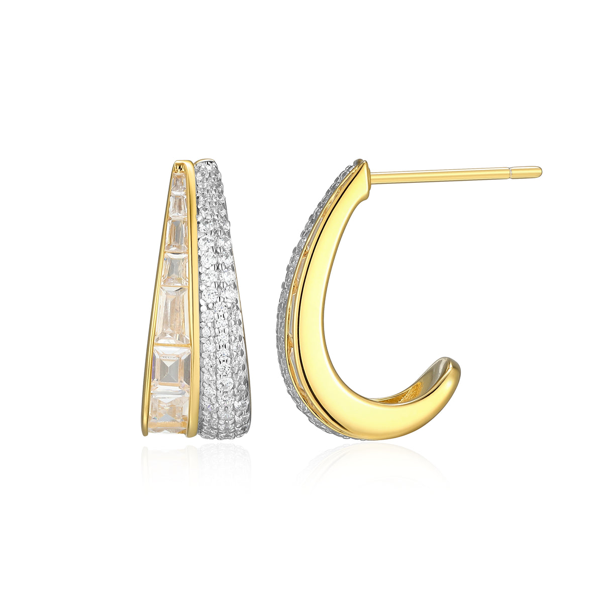 CE0224 - Baguette J-Hoop Earrings | Paris 1901