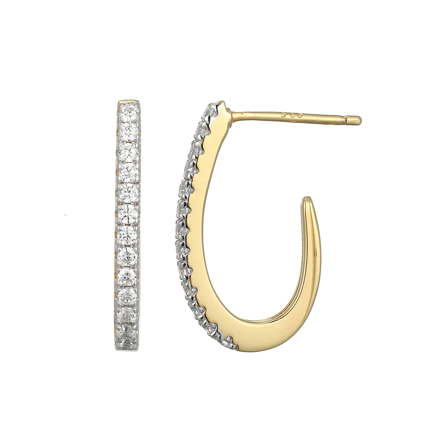 ME0127 - Timeless Small J-Hoop Lab-Created Diamond Earrings | Monte Luna