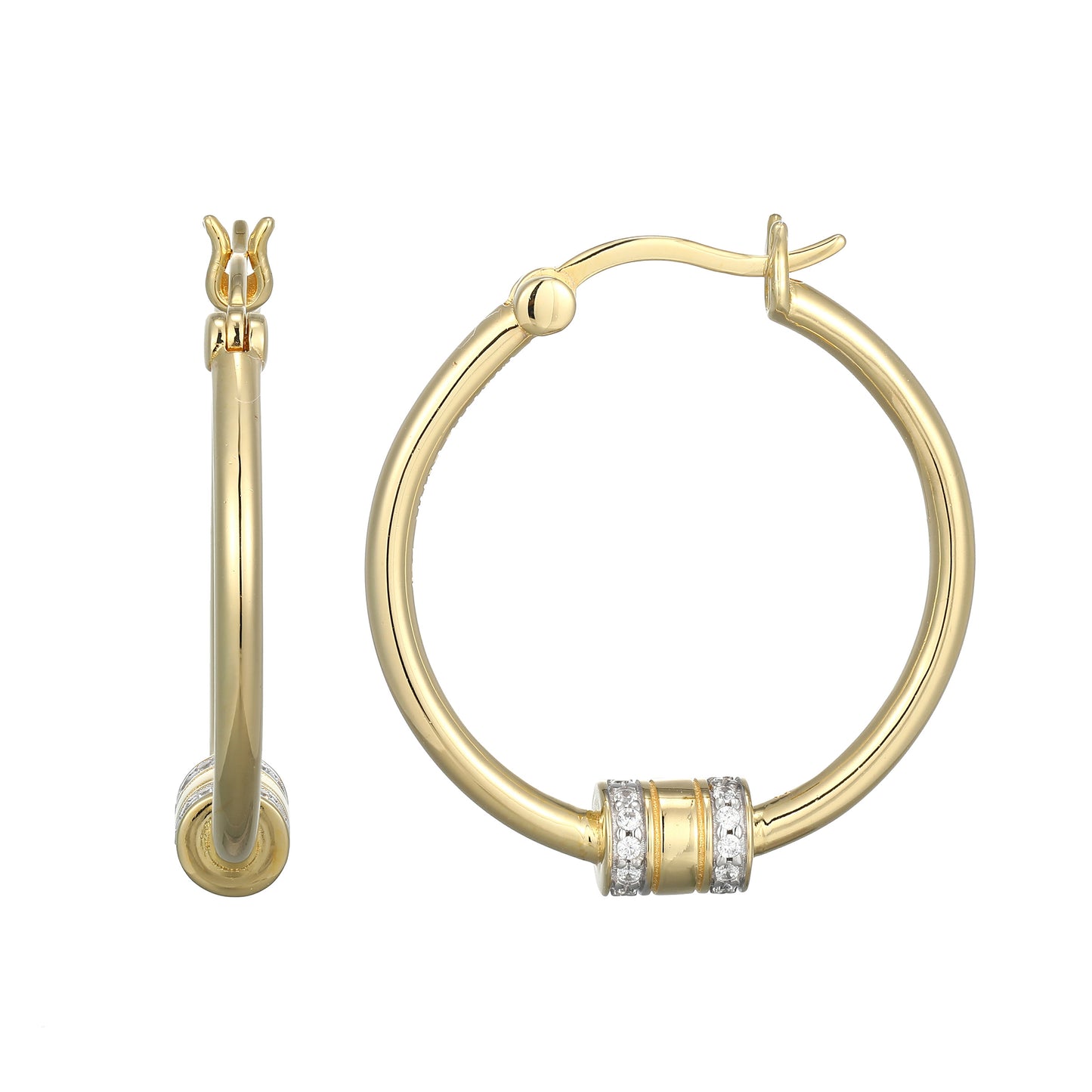 BE0273Y - Rondelle Lab-Created Hoop Earrings | m by monte luna