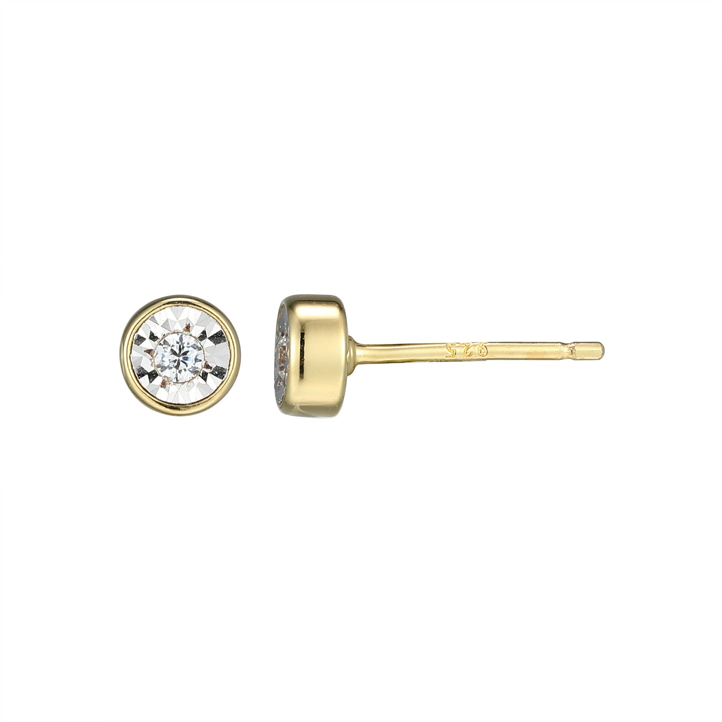 BE0259Y - Medium Bezel-Set Lab-Created Diamond Stud Earrings | m by monte luna