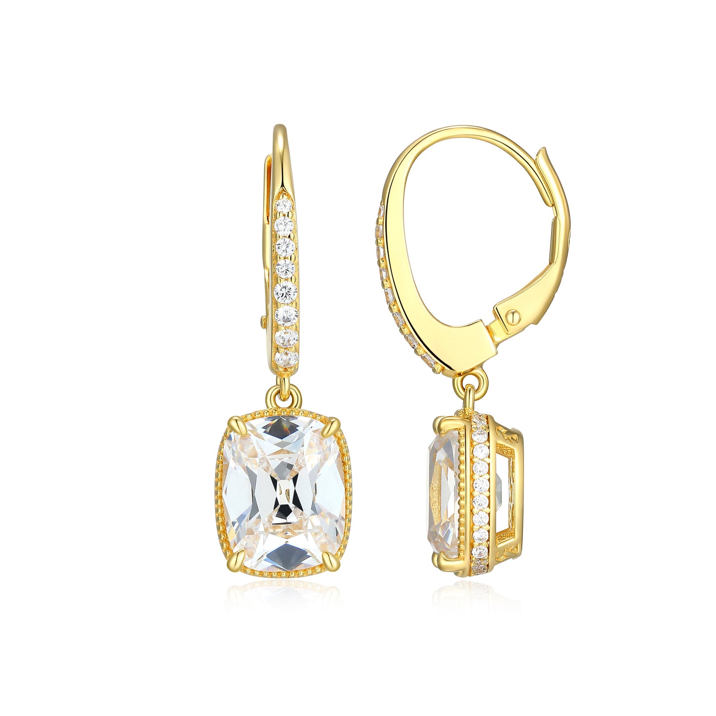 CE0199 - Elongated Old Mine Cushion-Cut Drop Earrings | charles garnier