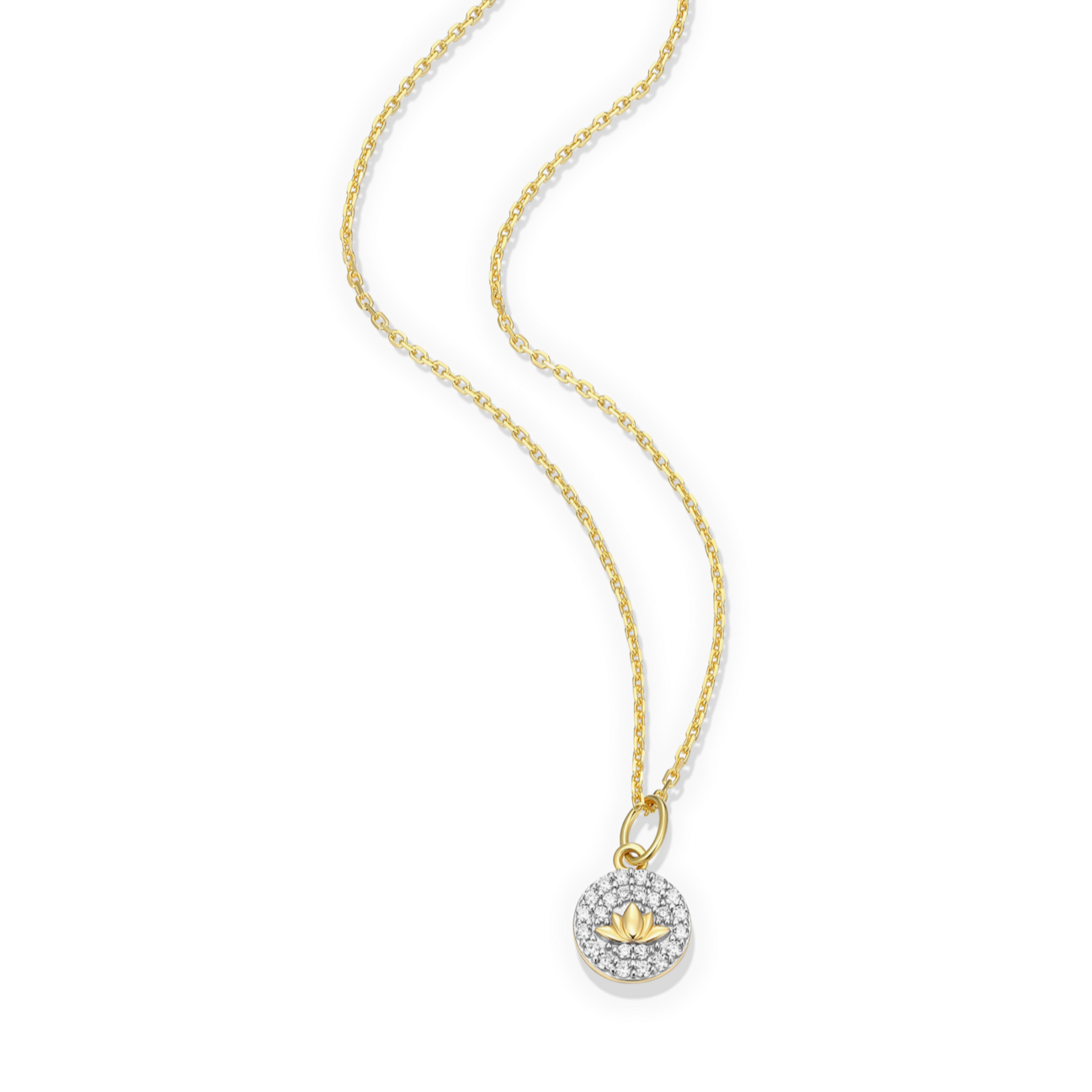 Lotus Tag Pendant Necklace in 14K Yellow Gold-Plated Sterling Silver | M by Monte Luna
