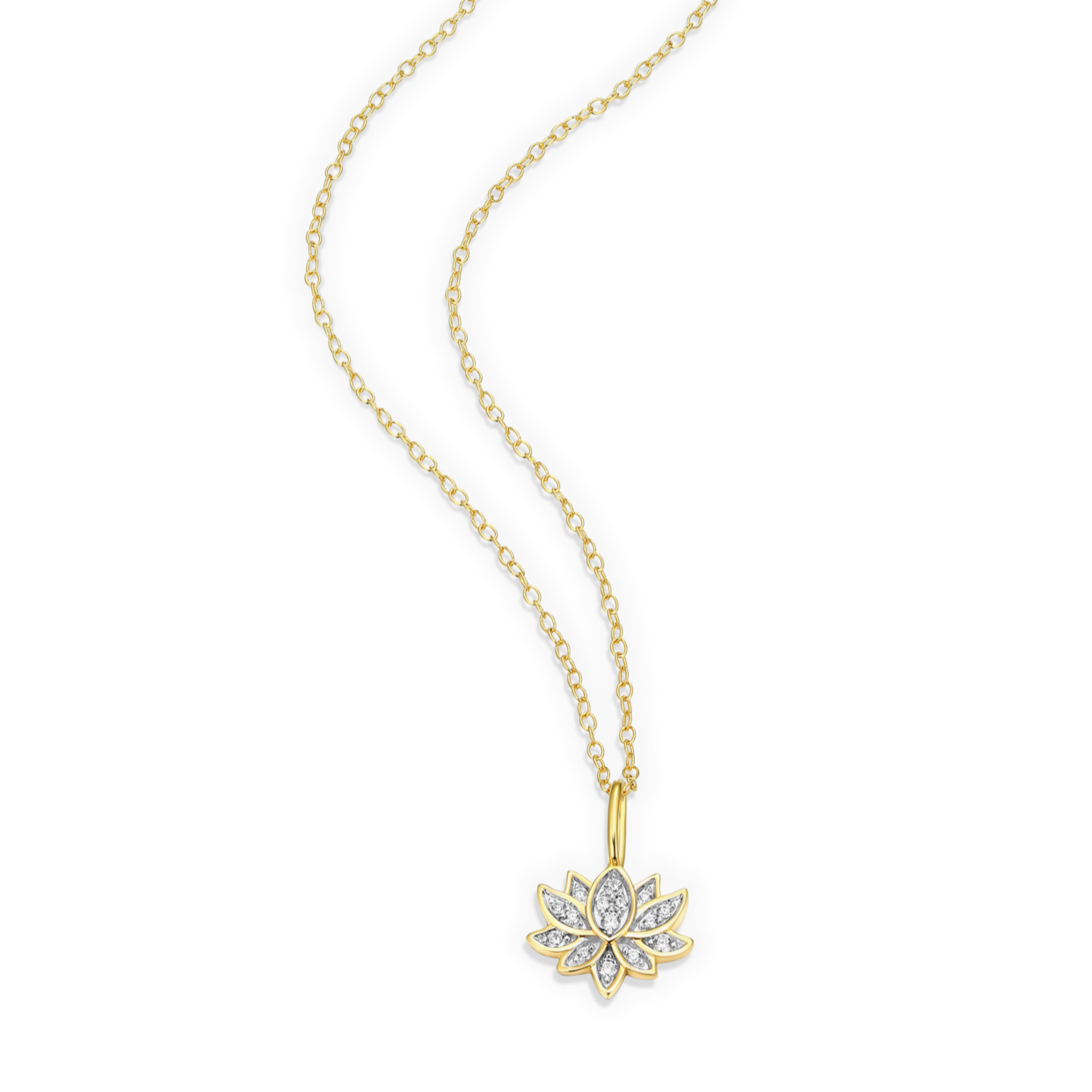 Lotus Pendant Necklace in 14K Yellow Gold-Plated Sterling Silver | M by Monte Luna