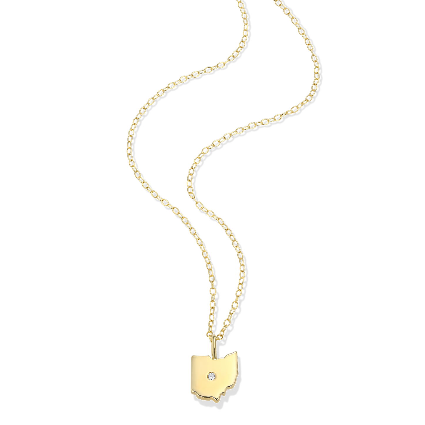 Ohio State Lab-Created Diamond Pendant Necklace in 14K Gold-Plated Sterling Silver | M by Monte Luna