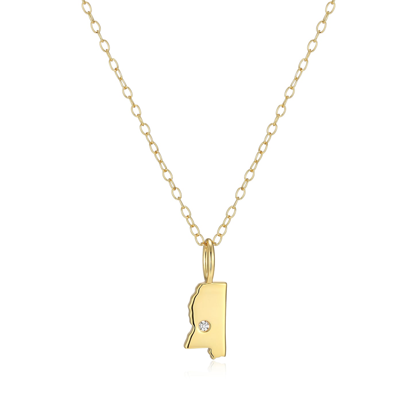 BN0287Y - Mississippi State Lab-Created Diamond Pendant Necklace | m by monte luna