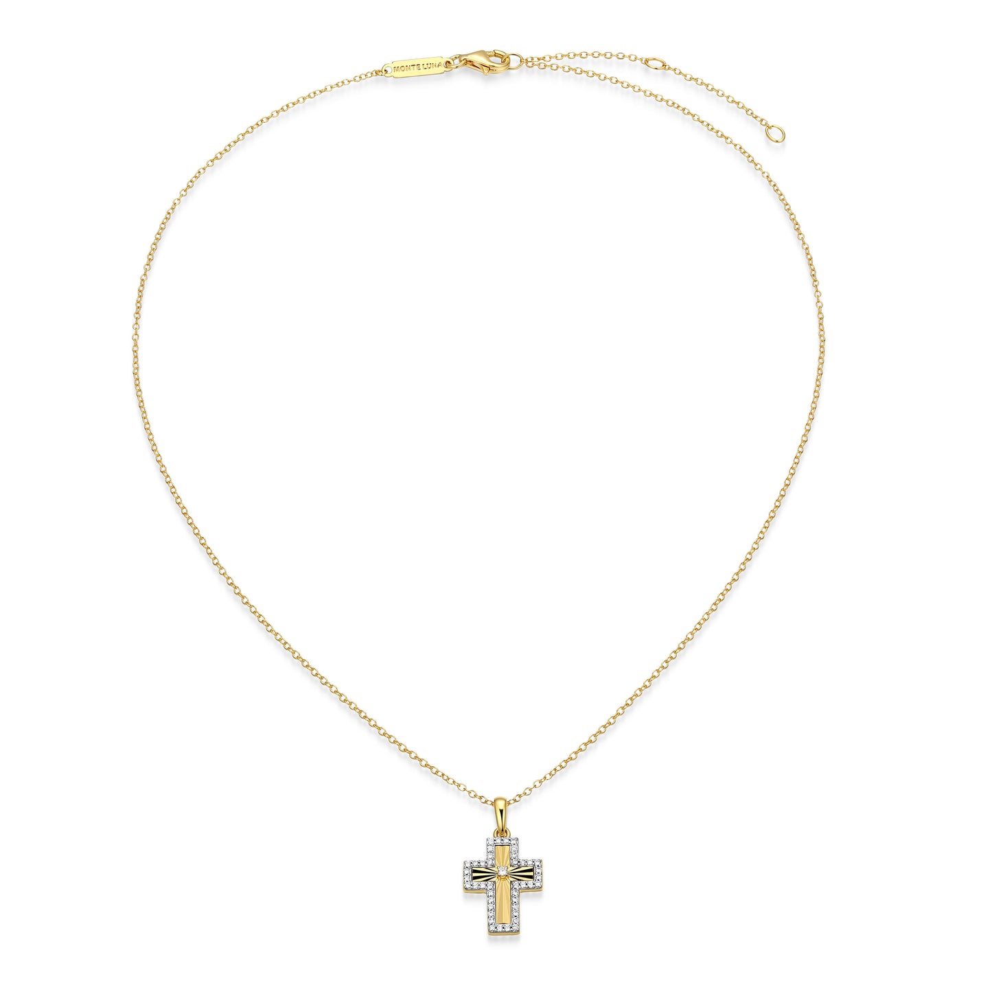 BN0310Y - Sunray Cross Pendant Necklace | m by monte luna