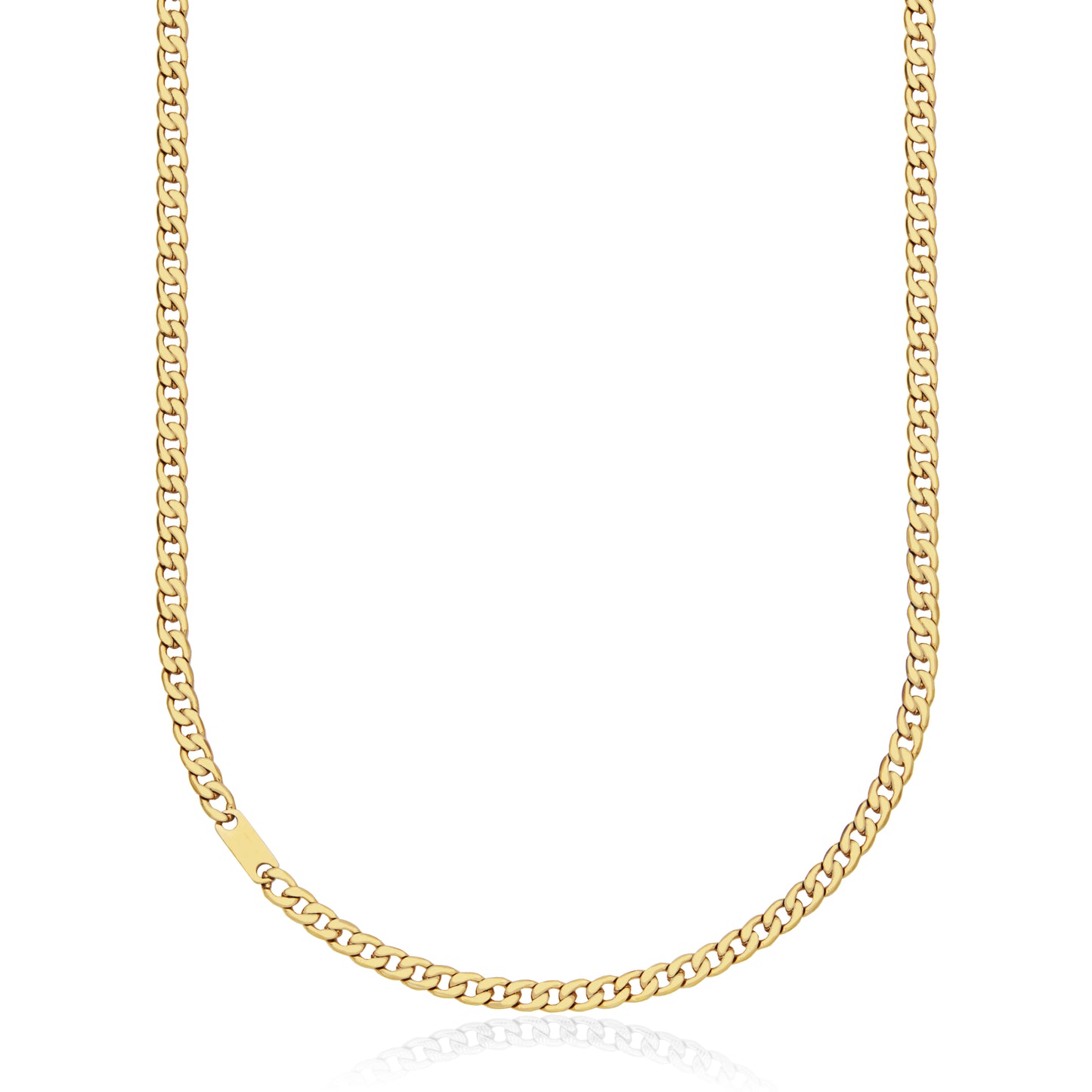 T0XJ950220 - 5mm Curb Chain ID Necklace | steelx