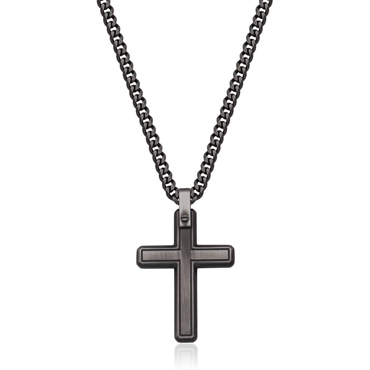 T0XK040422 - Antique Black Cross Necklace | steelx