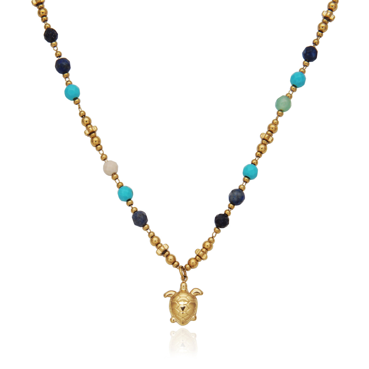 T0XK460217 - Multi Semi-Precious Stone Necklace | steelx