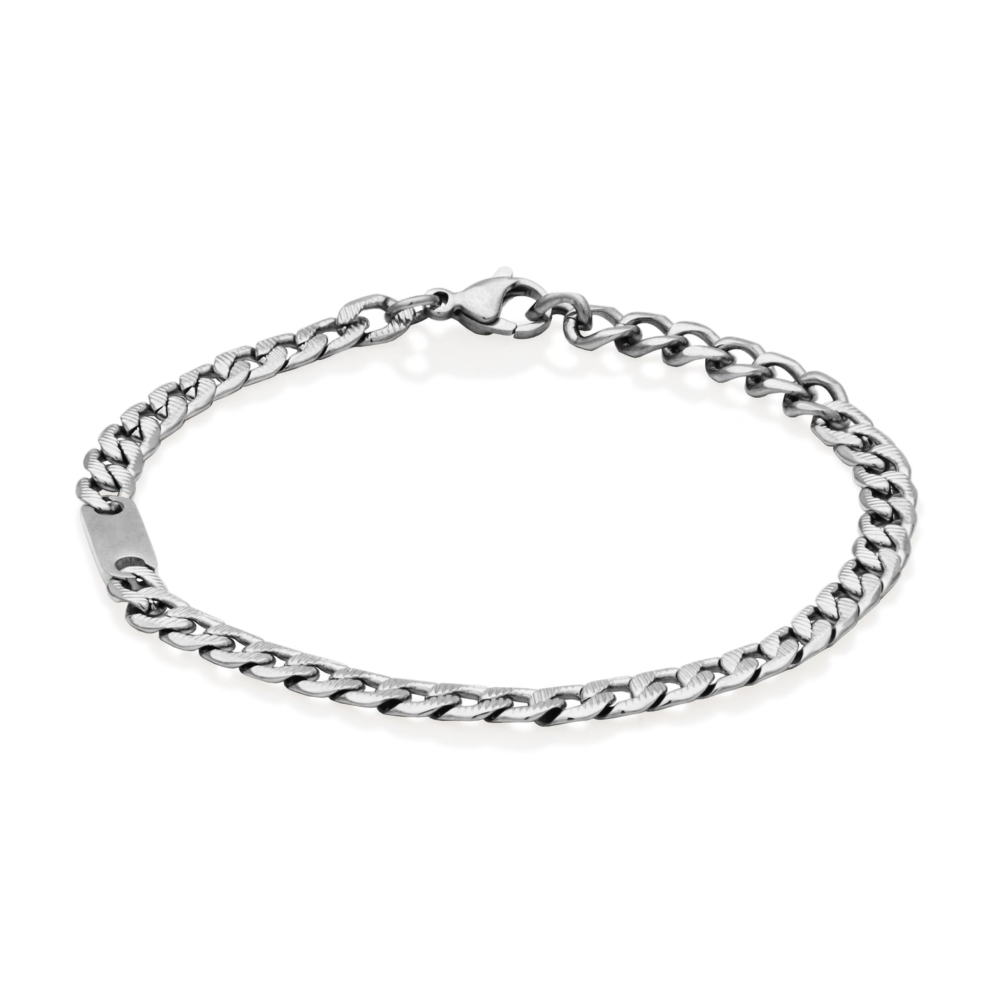 T1XJ950175 - 5mm Curb Chain ID Bracelet | steelx